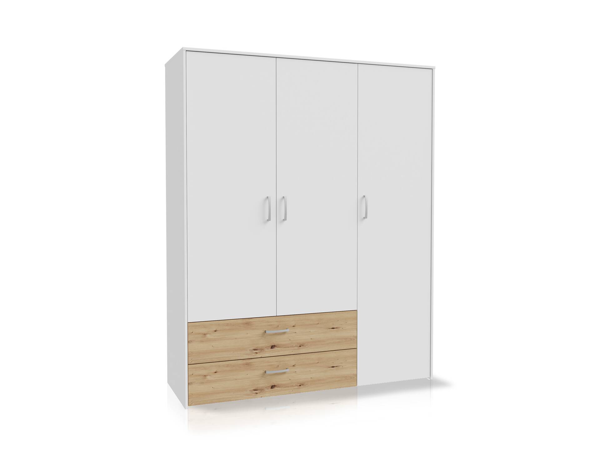 CARLITO Kleiderschrank, Material Dekorspanplatte, Artisan eichefarbig/weiss 