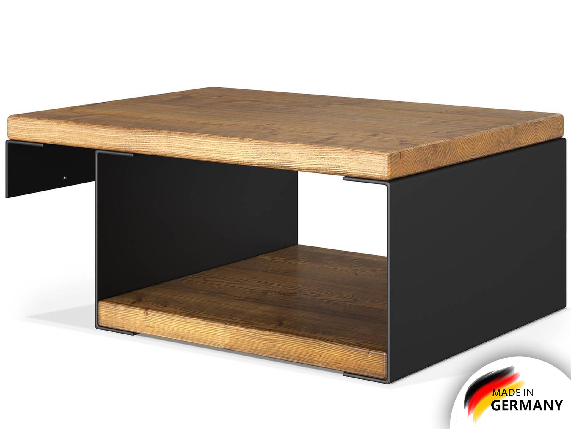 CURBY Nachtkommode Vintage für Balkenbett, THERMO-Fichte, Material Massivholz/Metall 