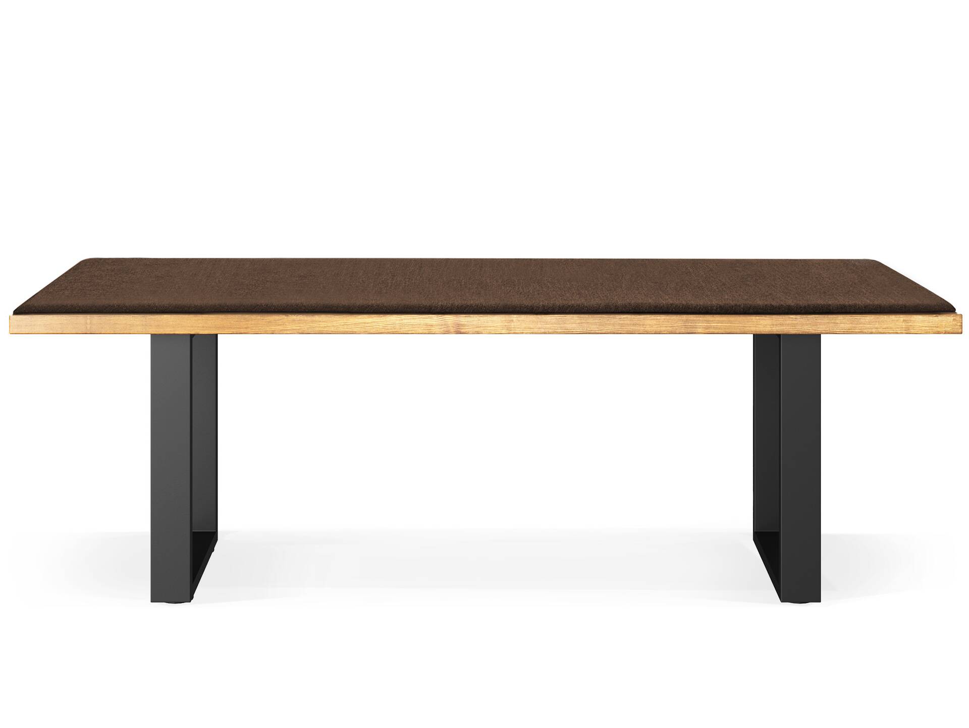 CURBY Sitzbank, rustikale Altholzoptik, Material Massivholz, Fichte gebürstet 200 cm | vintage | ohne Rückenlehne | inklusive Sitzkissen braun