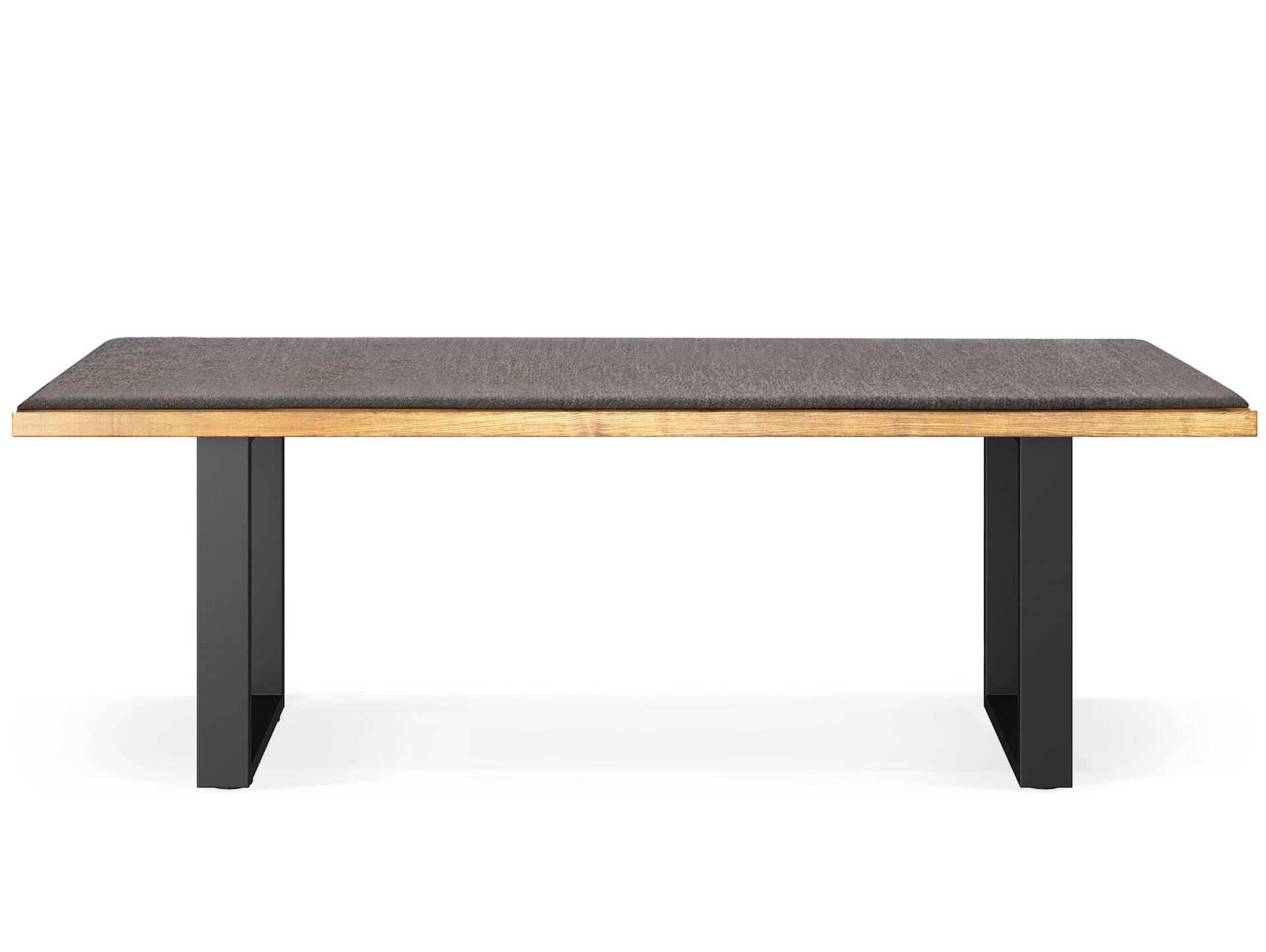 CURBY Sitzbank, rustikale Altholzoptik, Material Massivholz, Fichte gebürstet 160 cm | vintage | ohne Rückenlehne | inklusive Sitzkissen grau