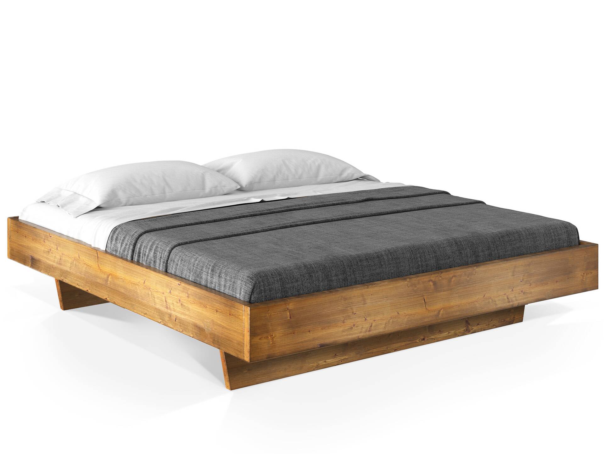 CURBY Wangenbett ohne Kopfteil, Material Massivholz 120 x 220 cm | vintage