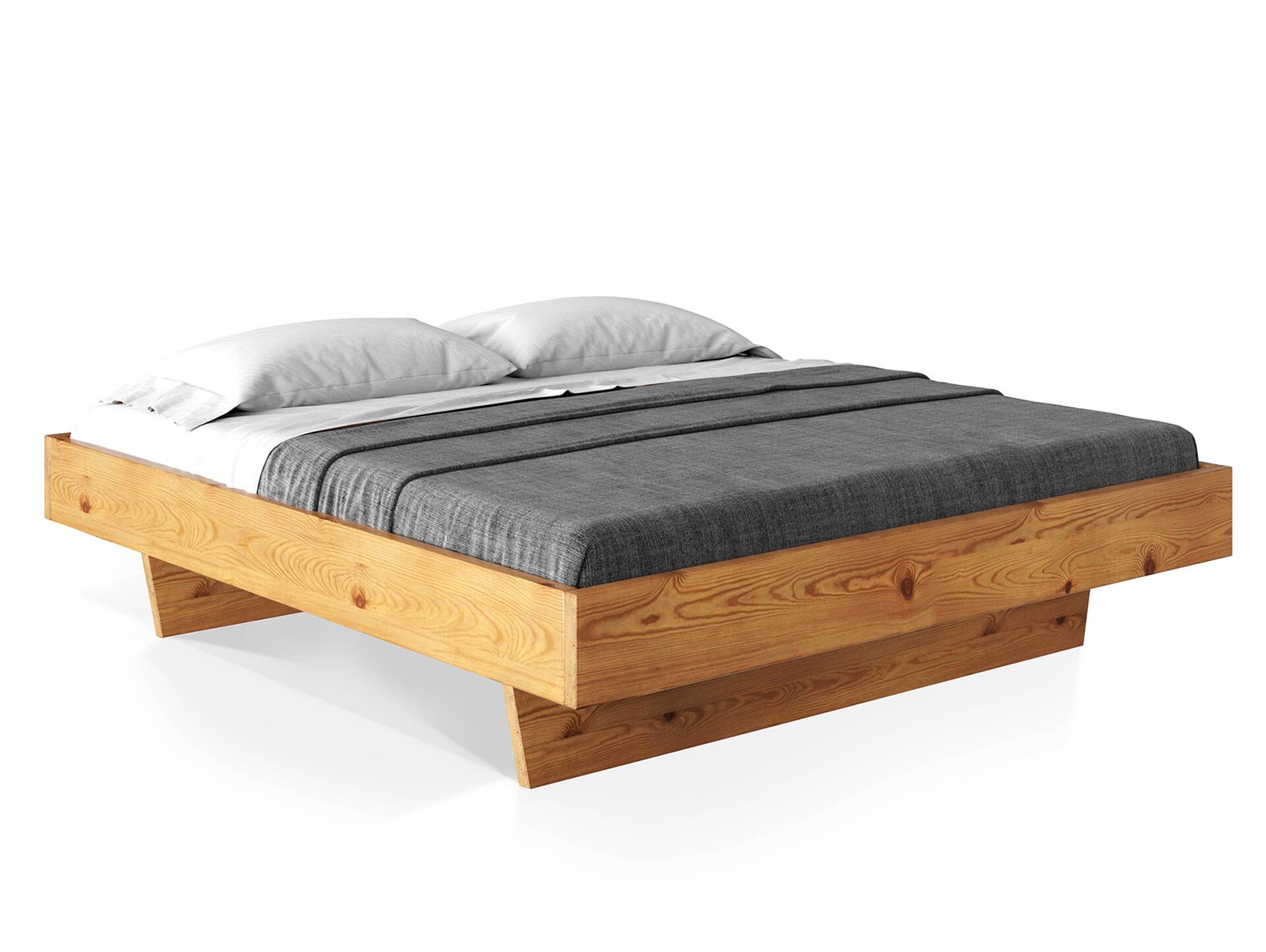 CURBY Wangenbett ohne Kopfteil, Material Massivholz 200 x 200 cm | natur
