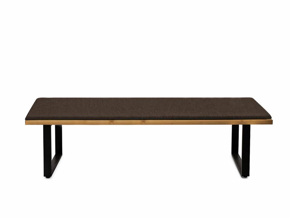 CURBY Sitzbank, rustikale Altholzoptik, Material Massivholz, Fichte gebürstet 160 cm | natur | ohne Rückenlehne | inklusive Sitzkissen braun