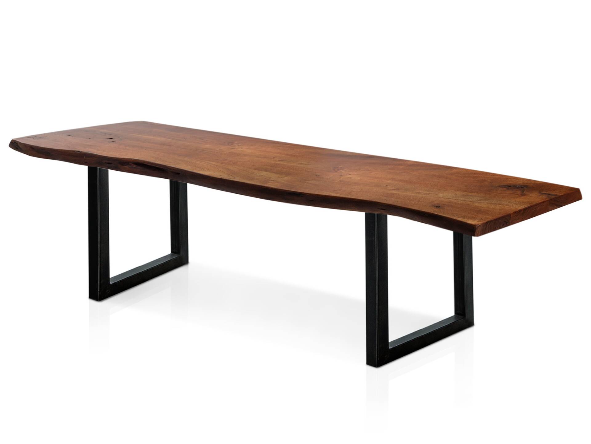 DALIN Sitzbank, Material Massivholz/Metall, Akazie massiv/ Metallfüße 160 cm | schwarz
