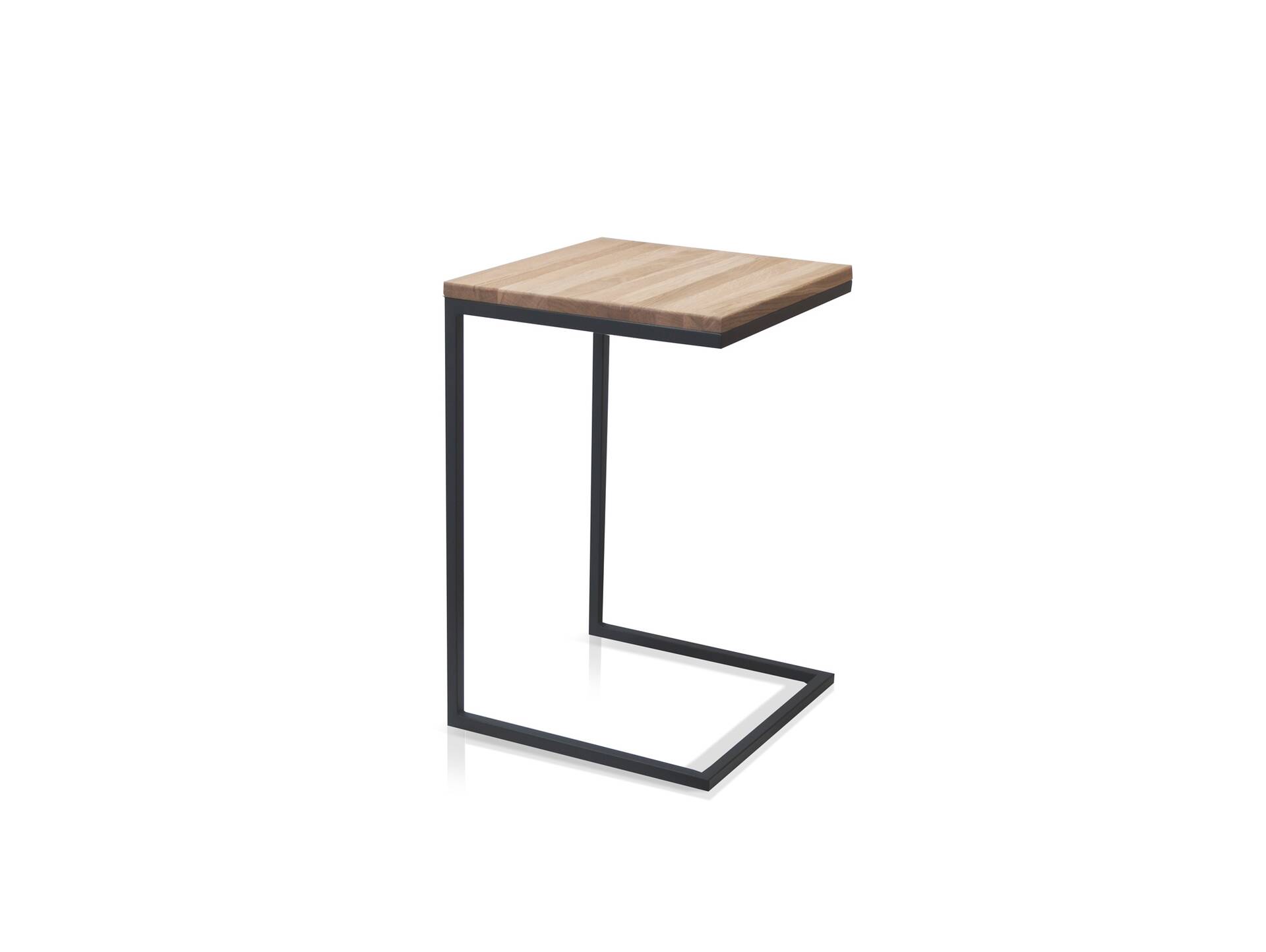 DANALI Beistelltisch / Laptoptisch, Material Massivholz/Metall, Eiche/schwarz 