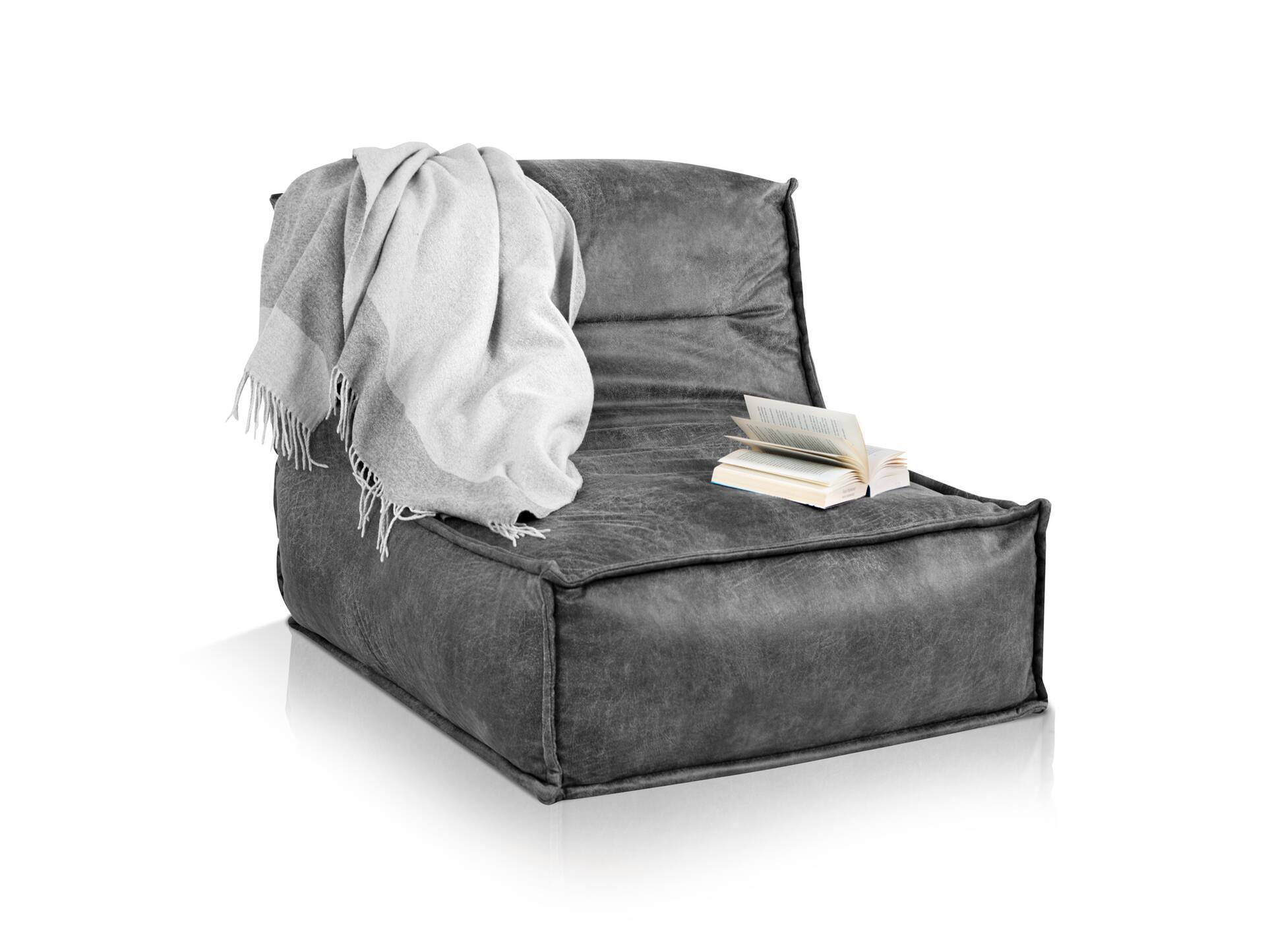 COZY Sitzsack, Material Microfaser Vintage Grau