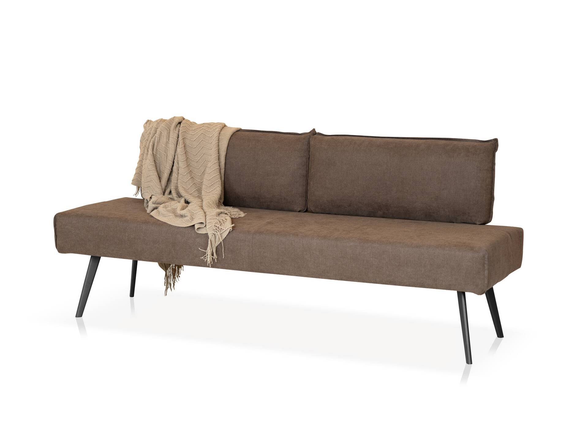 SANTON Sitzbank, Material Stoffbezug 160 cm | braun | mit Rückenlehne