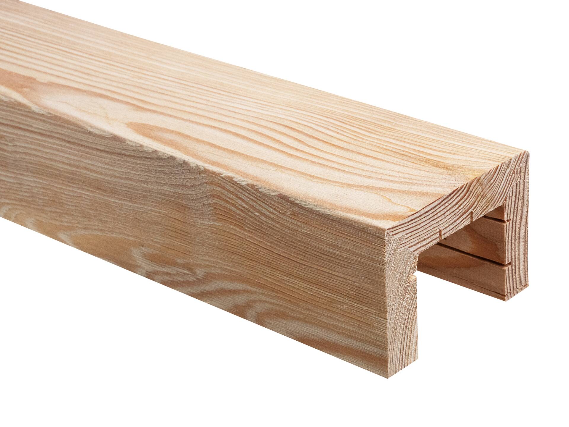 U-Balken / Zierbalken gebürstet, Lärche natur, Material Massivholz 120 x 80 mm | 1 Meter