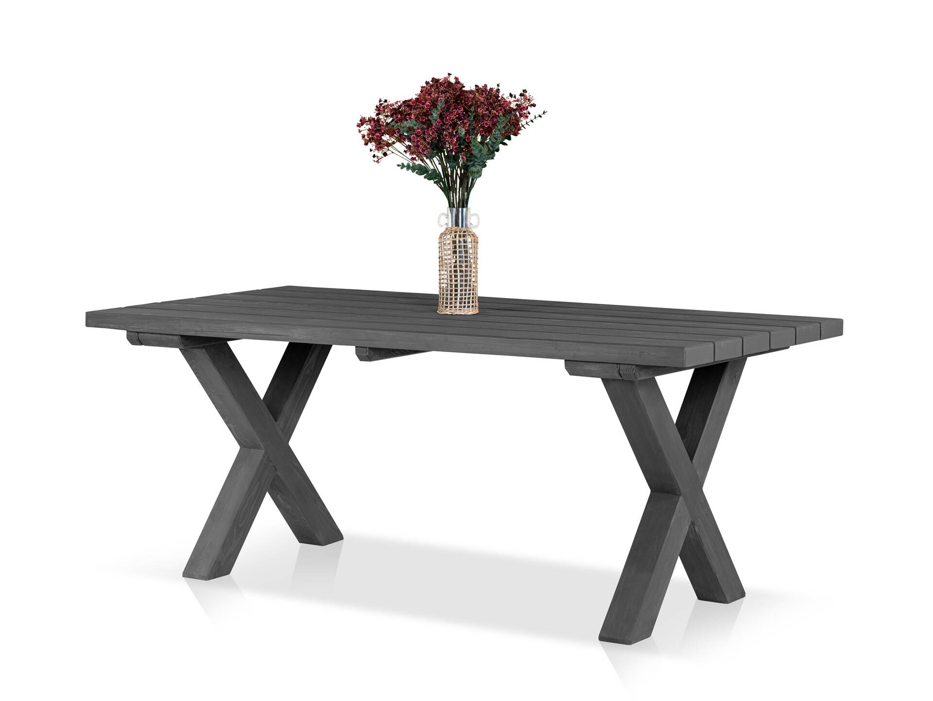 CANCUN PLUS Esstisch / Gartentisch, Material Massivholz, Lärche 200 x 100 cm | Grau