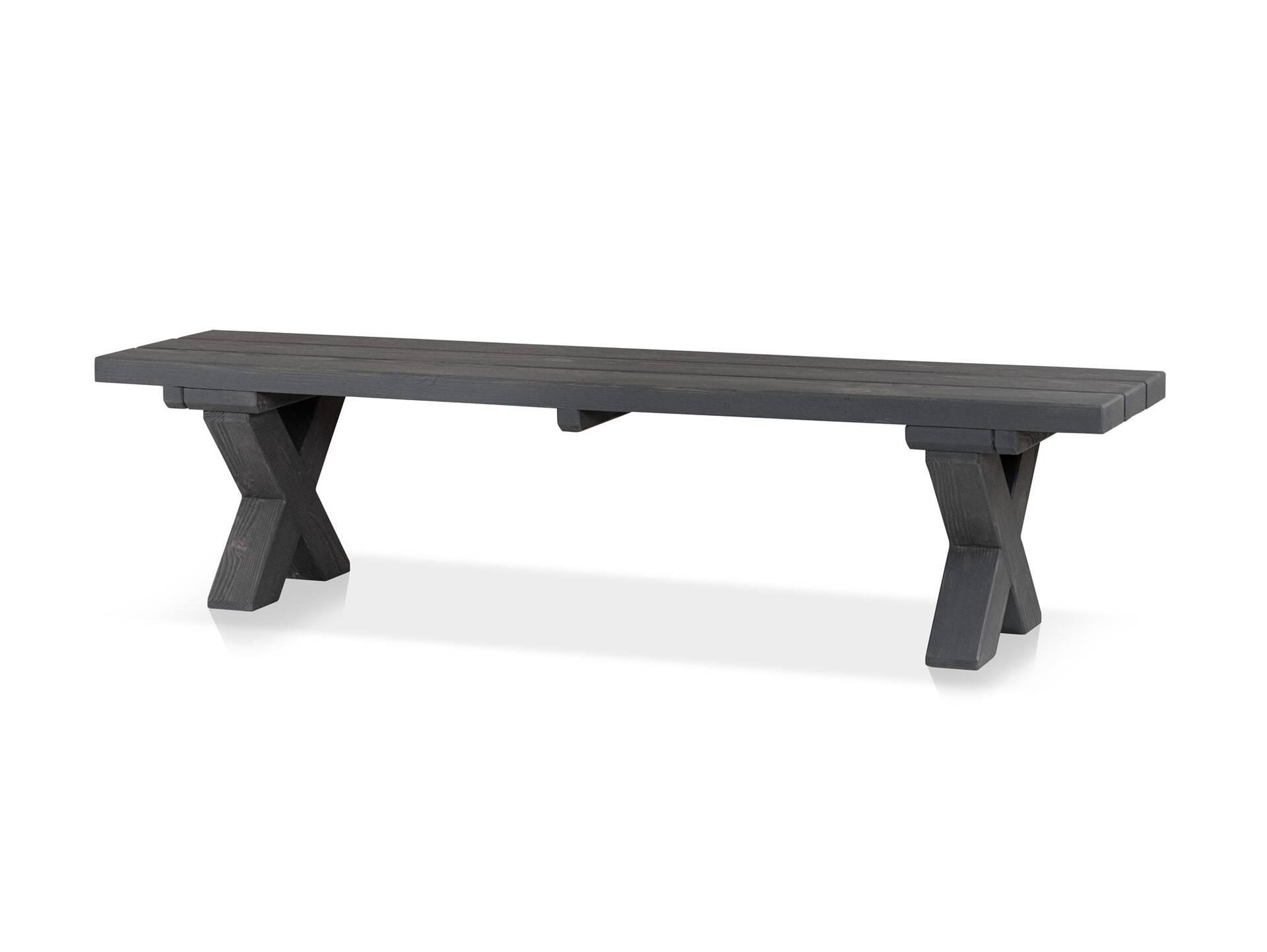 CANCUN PLUS Sitzbank / Gartenbank, Material Massivholz, Lärche 200 cm | Grau | ohne Rückenlehne