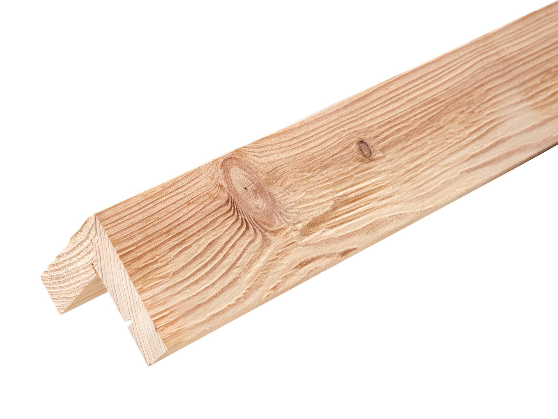 L-Abschlussleiste, Lärche natur gehackt, gebürstet 70 x 70 mm | 2 Meter