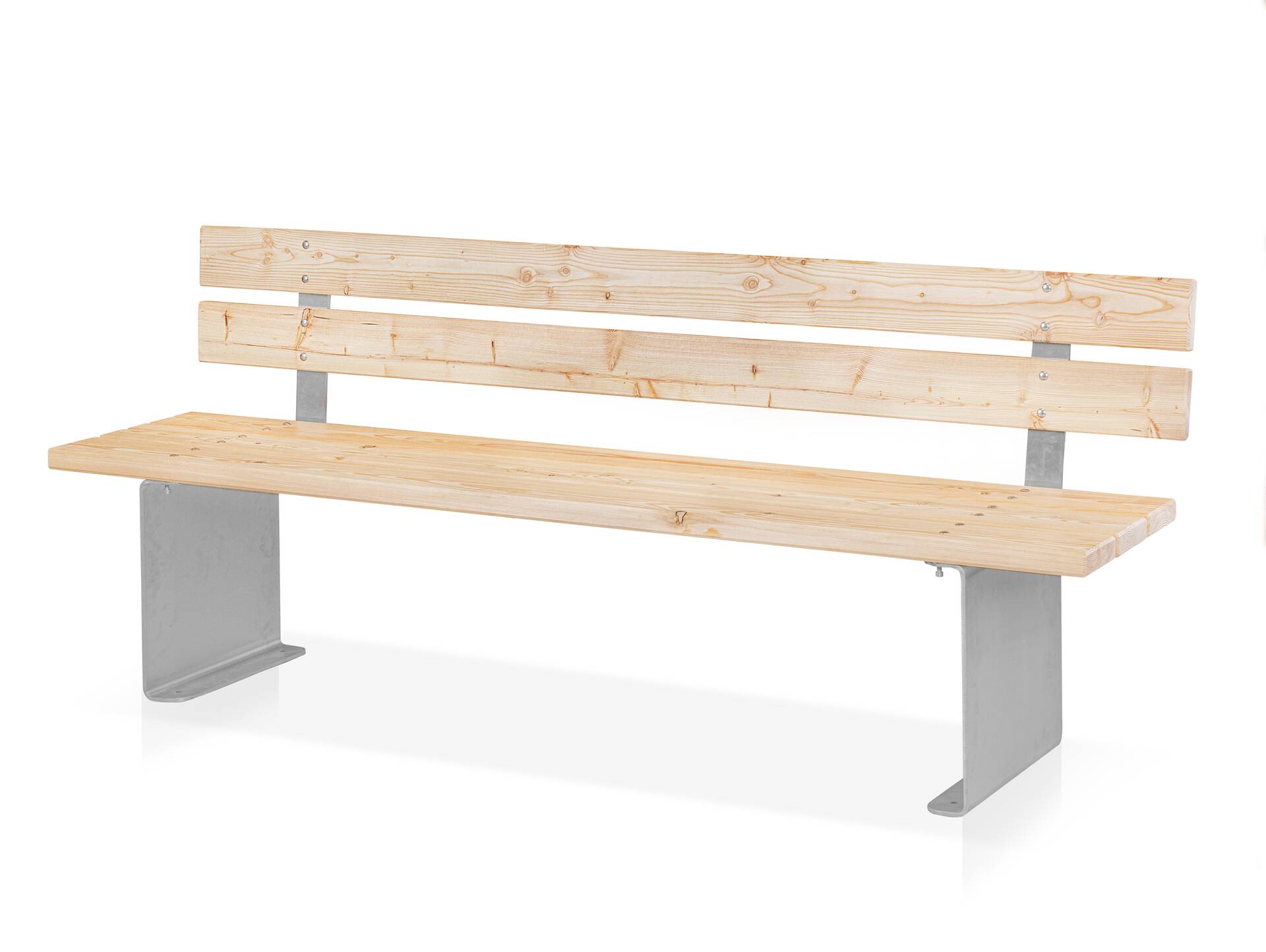 GAVINO Gartenbank mit Lehne, Material Massivholz/Edelstahl 150 cm