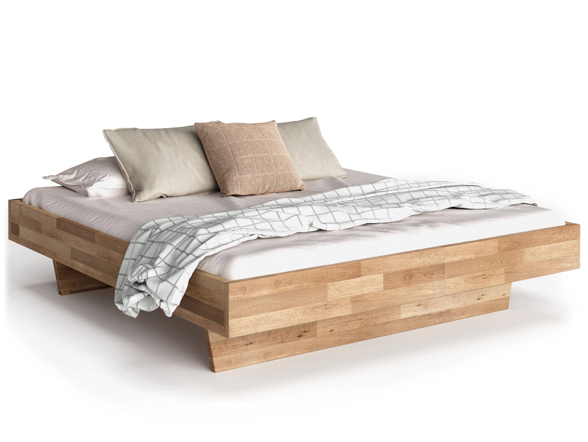 LÖWEN Wangenbett ohne Kopfteil, Material Massivholz 90 x 200 cm | Wildeiche geölt