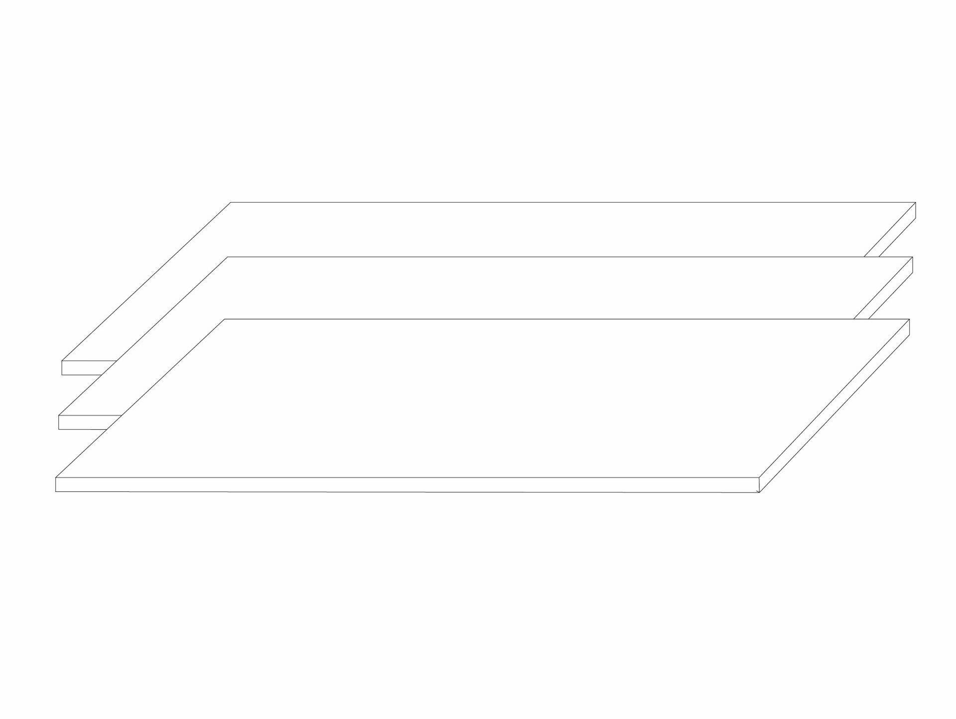 Einlegeböden 3er Set 117,1 cm 