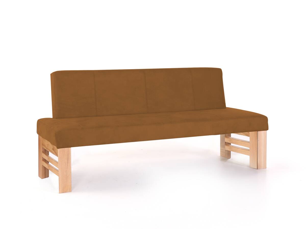 FLO Sitzbank mit Rücken Kunstleder / Massivholz 