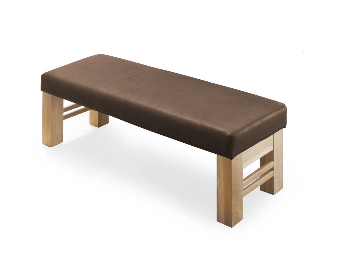 FLO Sitzbank ohne Rücken Kunstleder/Massivholz 