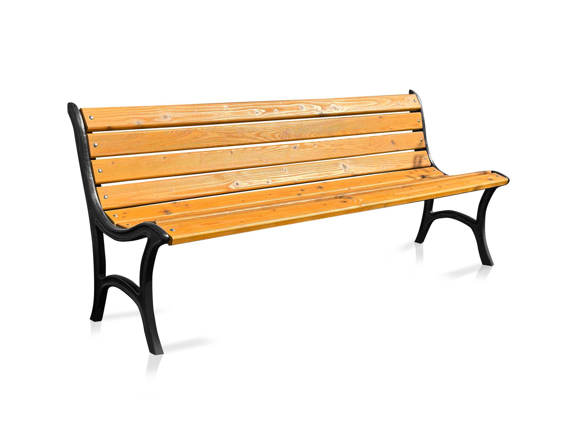 GUSTL Gartenbank, Material Massivholz Lärche, Metallgestell Schwarz 150 cm
