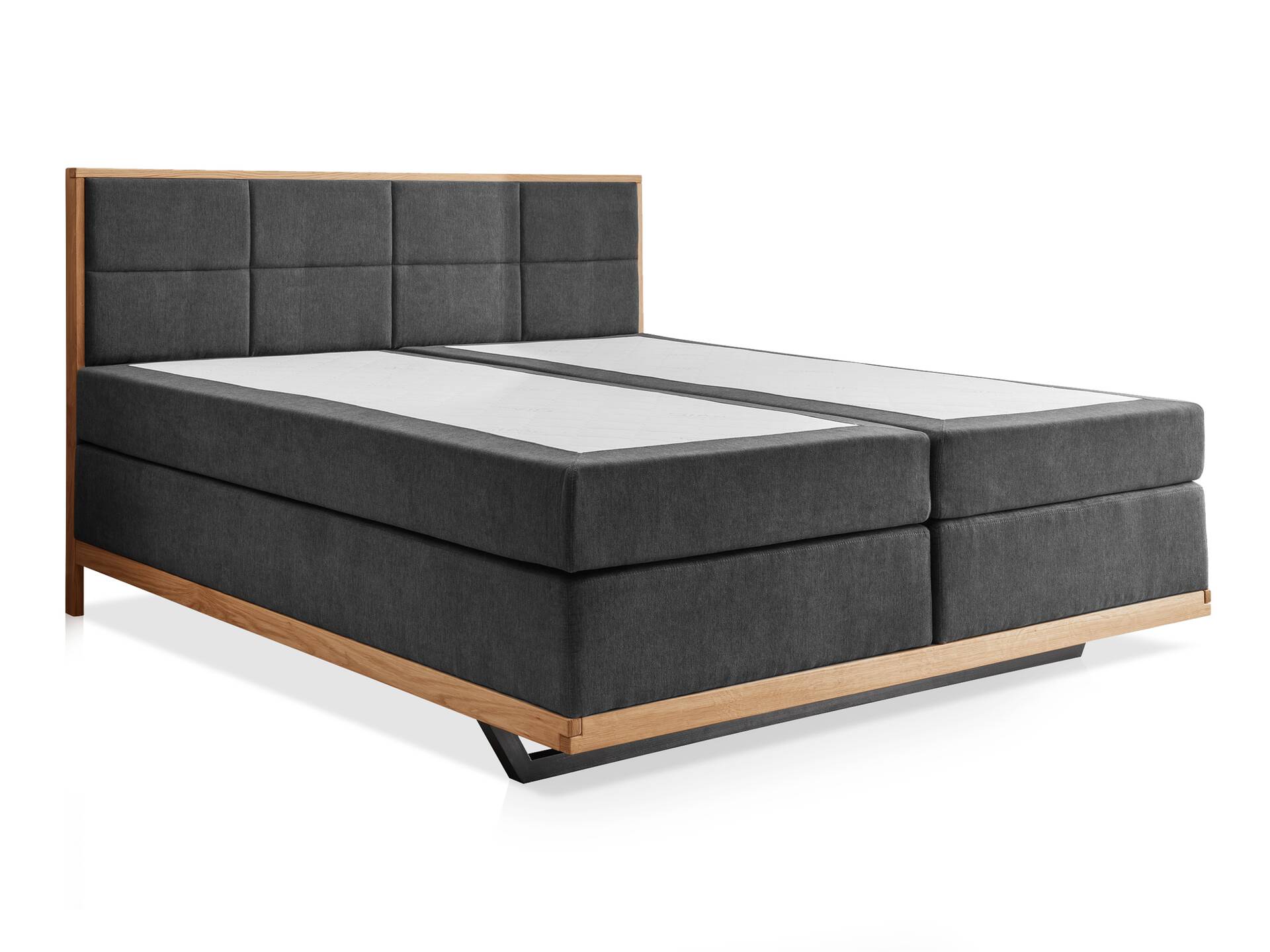 MELBOURNE Plus Boxspringbett, Härtegrad 3, dunkelgrau 160 x 200 cm