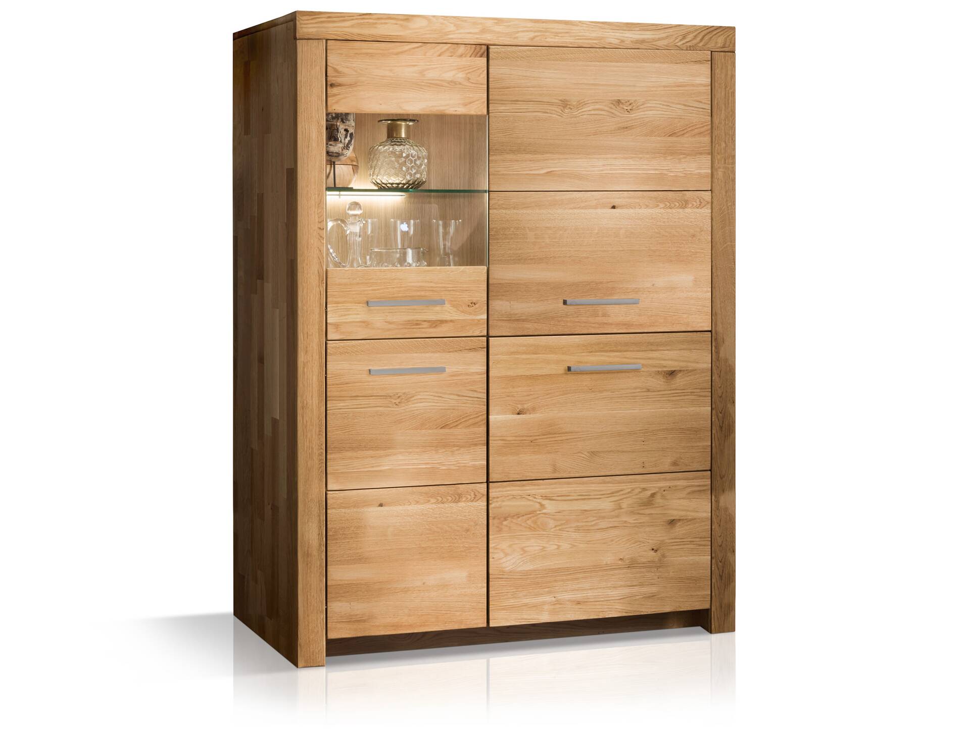 KAMILLA Highboard I, Material Massivholz, Wildeiche geölt links