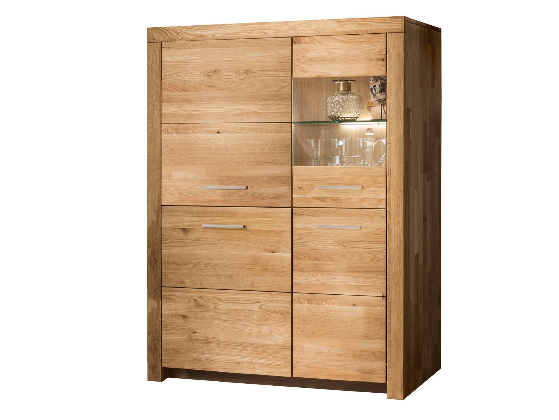 KAMILLA Highboard I, Material Massivholz, Wildeiche geölt rechts