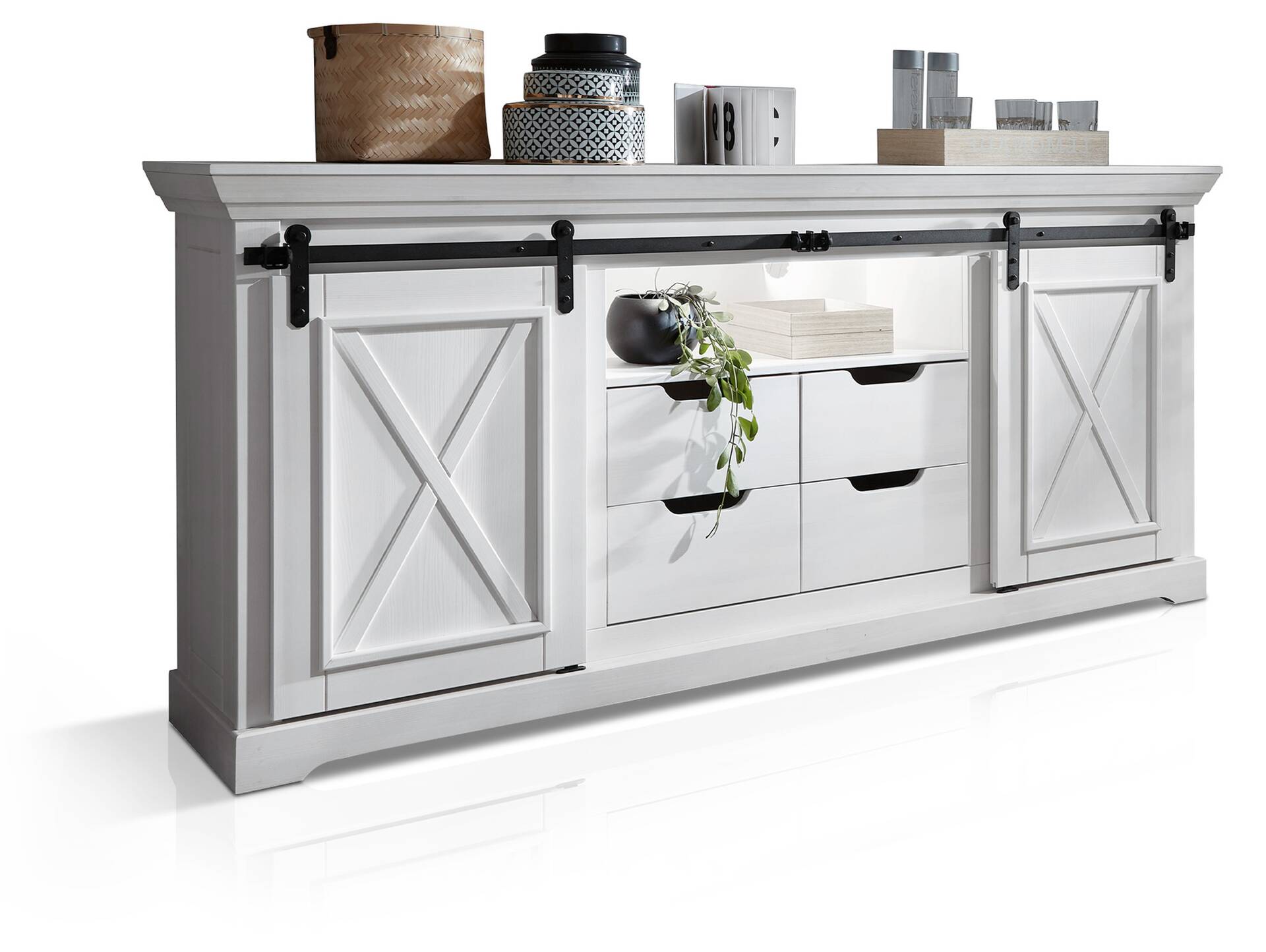 KANSAS Sideboard II, Material Massivholz, Kiefer weiß 