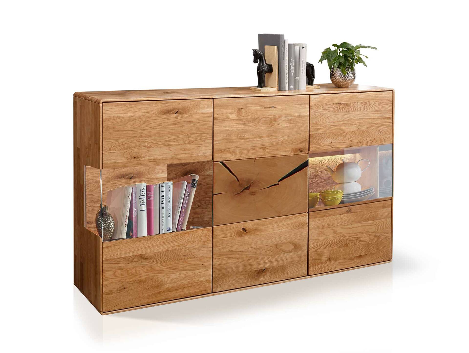 SARRAGOSSA Sideboard II, Material Massivholz, Wildeiche geölt 