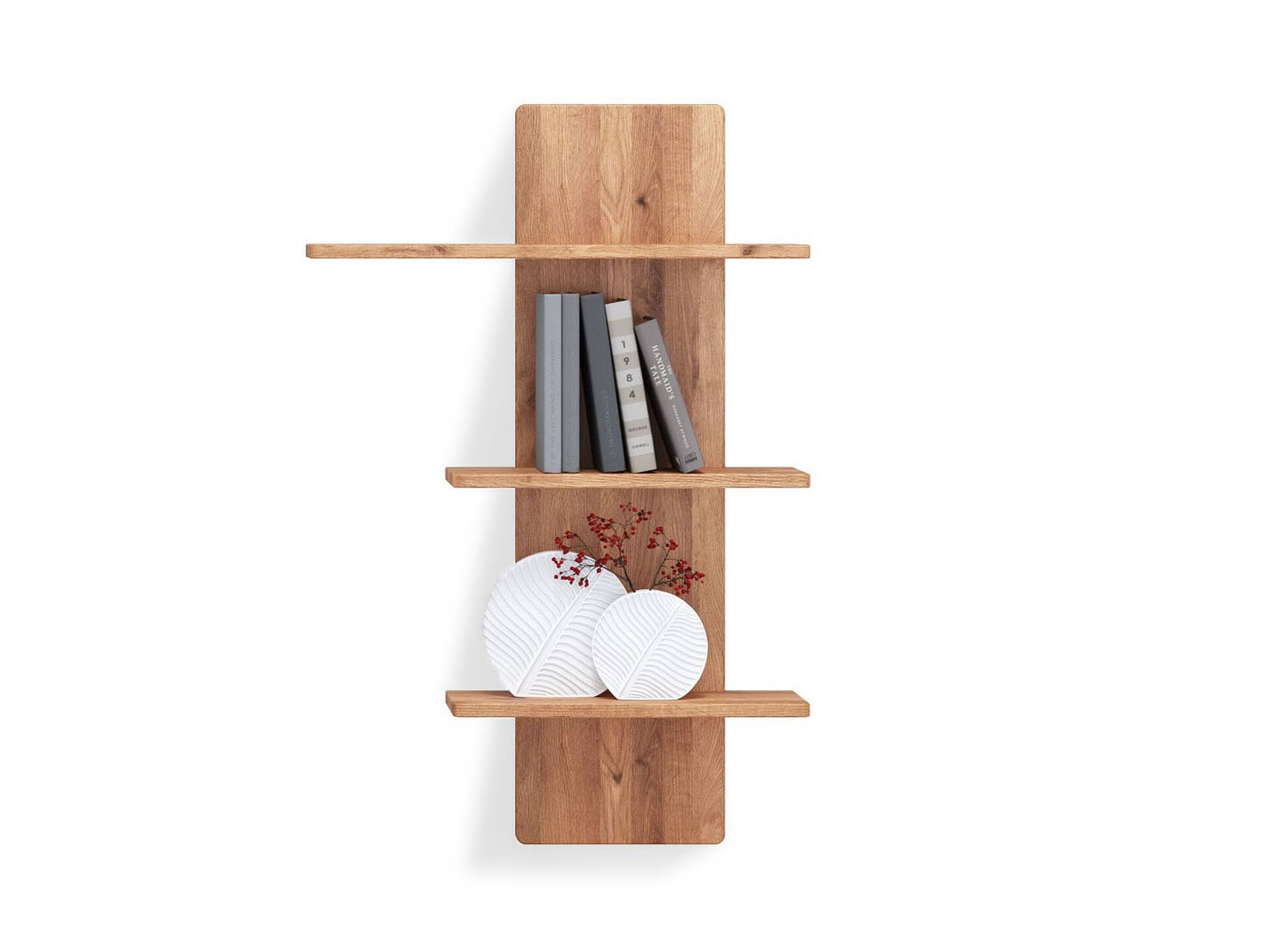 ANDINO Wandboard mit 3 Böden, Material Massivholz, Wildeiche geölt 