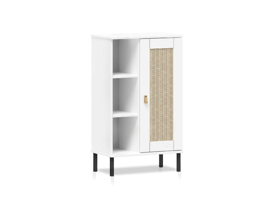 CINOY Regal I fürs Badezimmer, Material Massivholz, Kiefer lackiert weiss