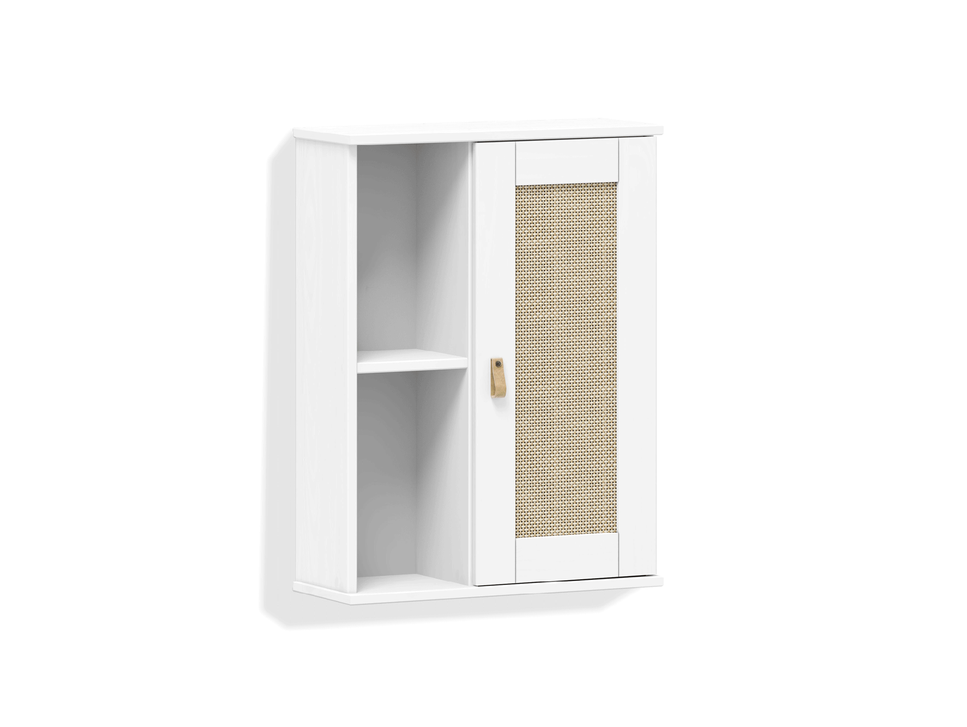 CINOY Hängeelement fürs Badezimmer, Material Massivholz, Kiefer lackiert weiss