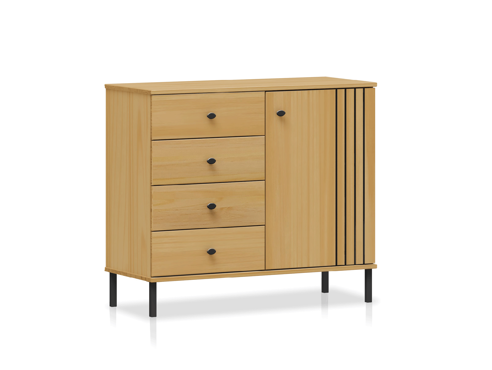 AYKO Sideboard II, Material Massivholz, Kiefer eichefarbig lackiert 