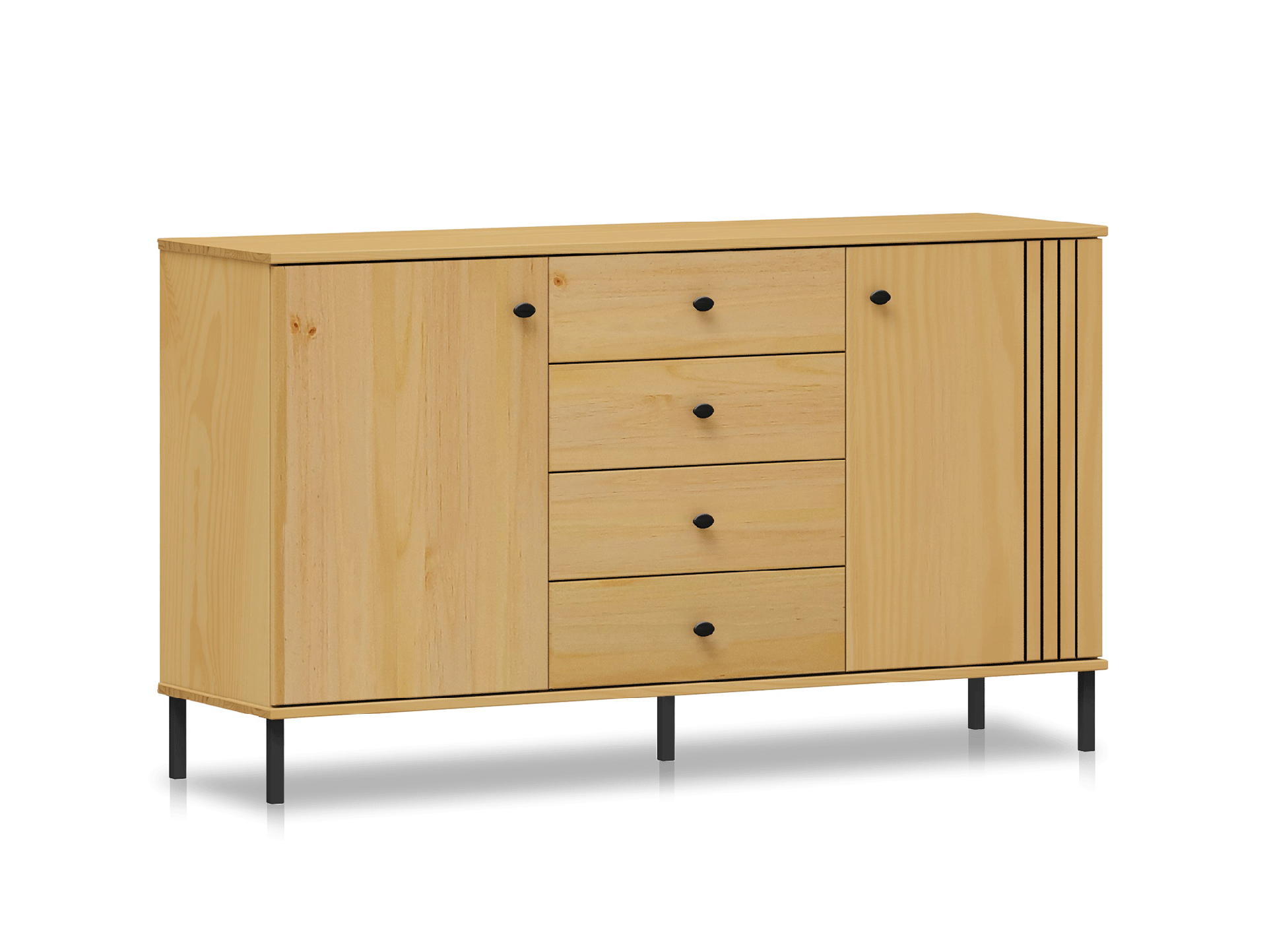 AYKO Sideboard III, Material Massivholz, Kiefer eichefarbig lackiert 