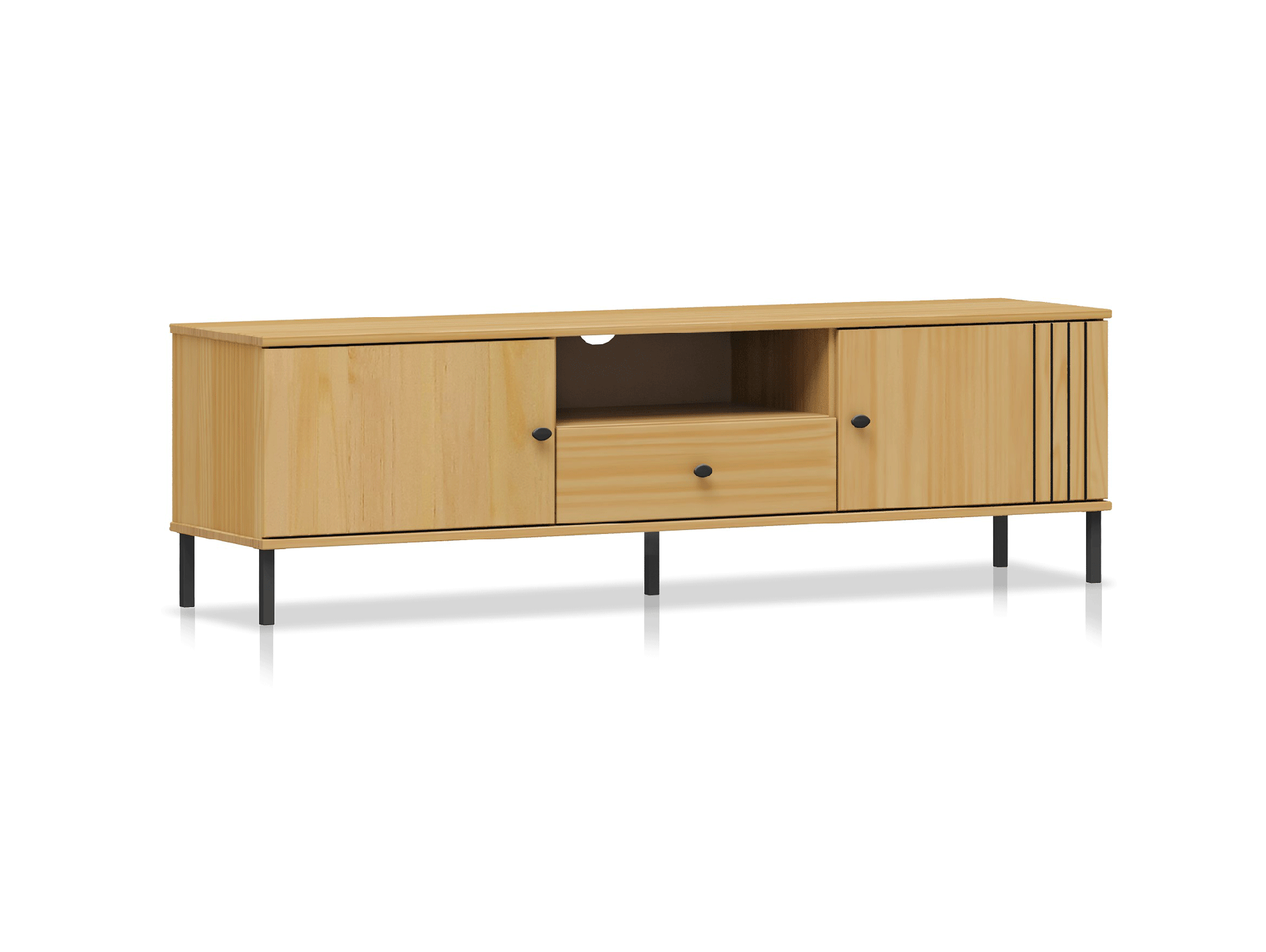 AYKO TV-Board II, Material Massivholz, Kiefer eichefarbig lackiert 