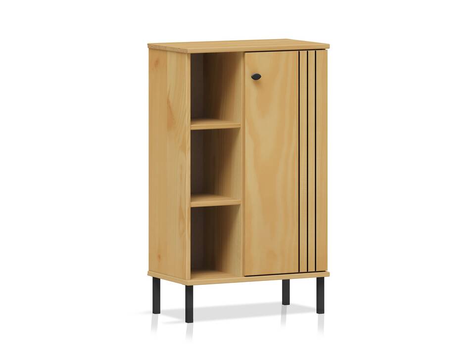 AYKO Regal II fürs Badezimmer,  Material Massivholz, Kiefer eichefarbig lackiert 