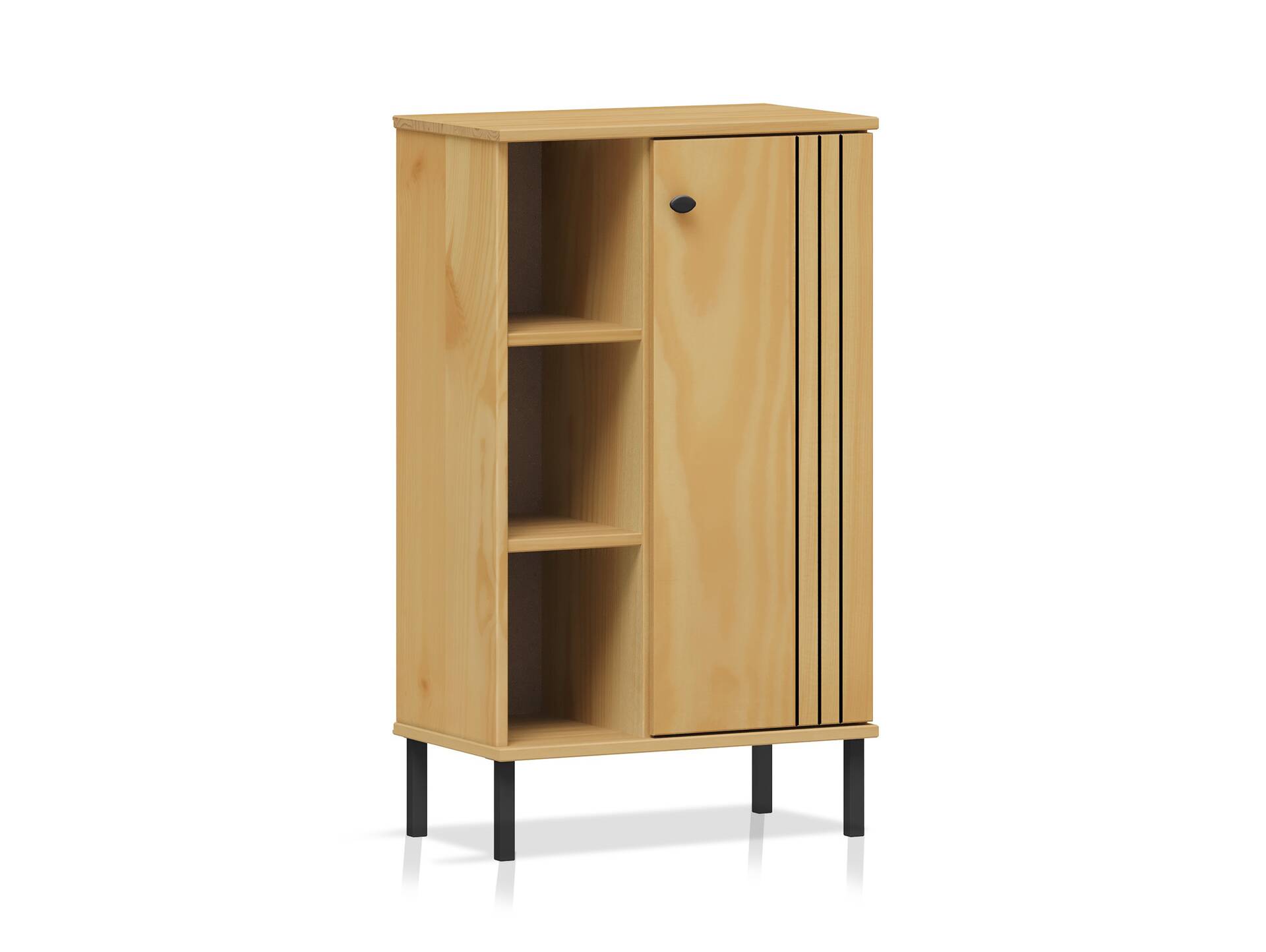 AYKO Regal II fürs Badezimmer,  Material Massivholz, Kiefer eichefarbig lackiert 