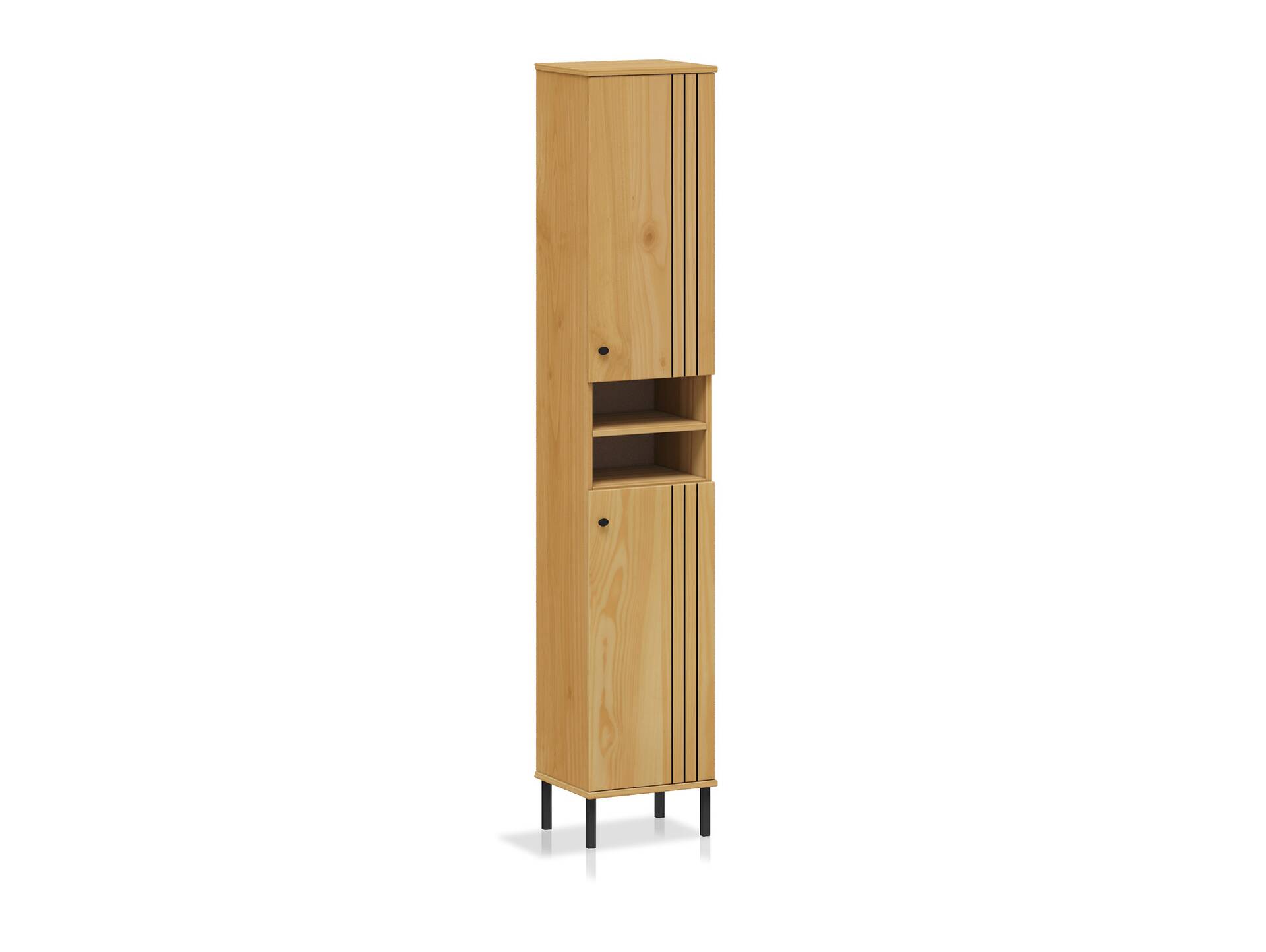 AYKO Regal III  fürs Badezimmer, Material Massivholz, Kiefer eichefarbig lackiert 