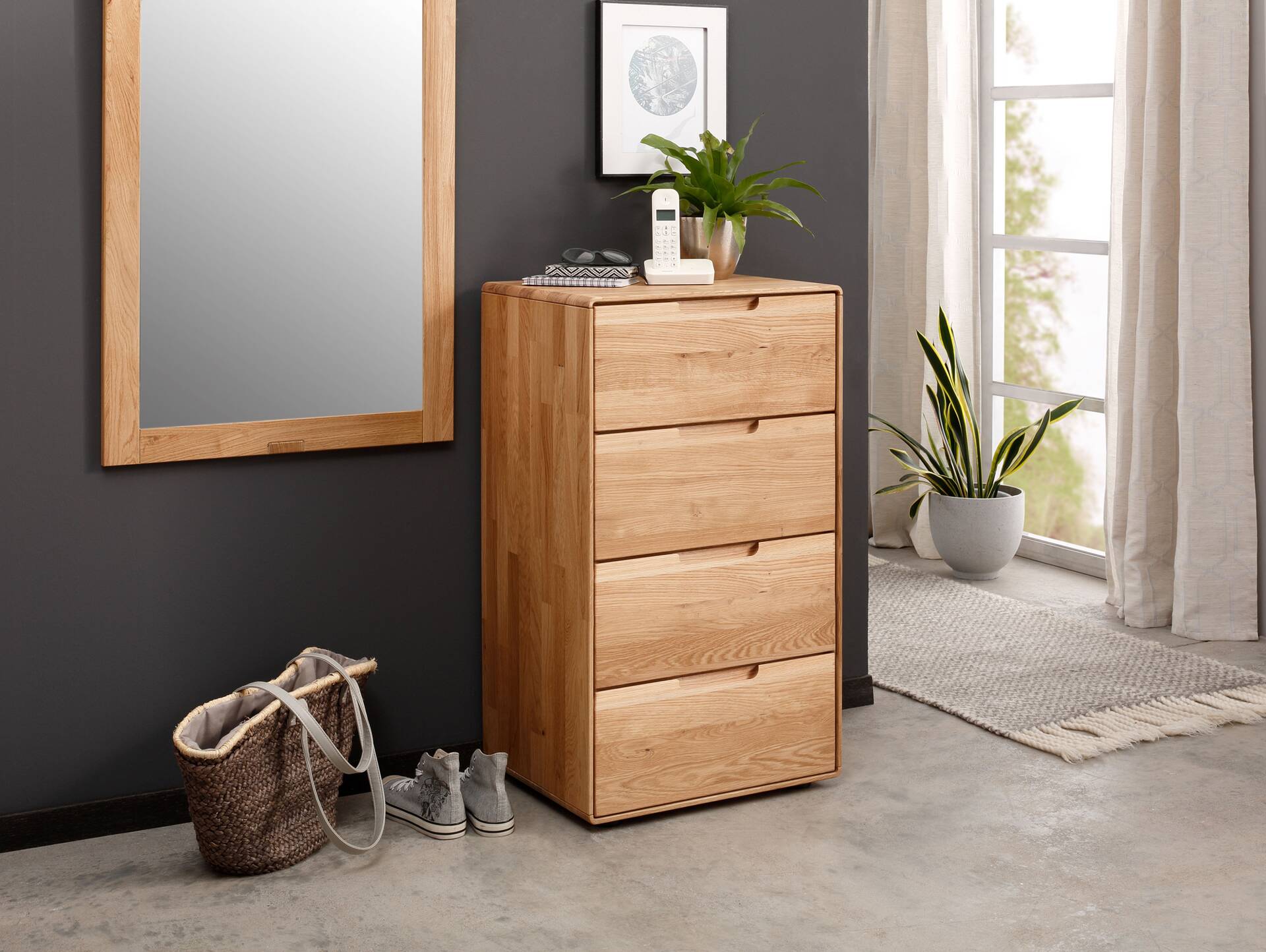 ANDINO Kommode IV, Material Massivholz, Wildeiche geölt 