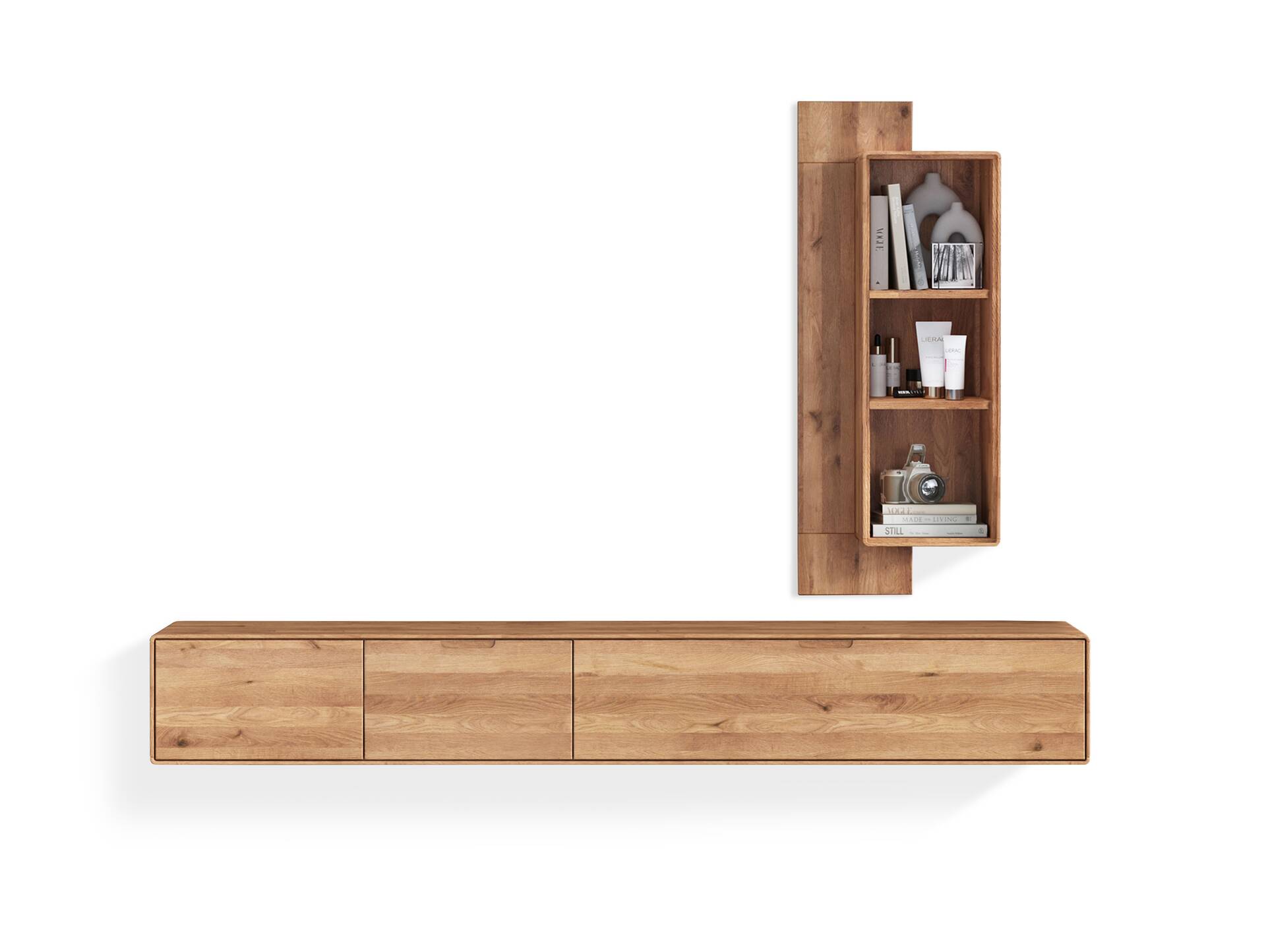 ANDINO Wohnkombination II, Material Massivholz, Wildeiche geölt 