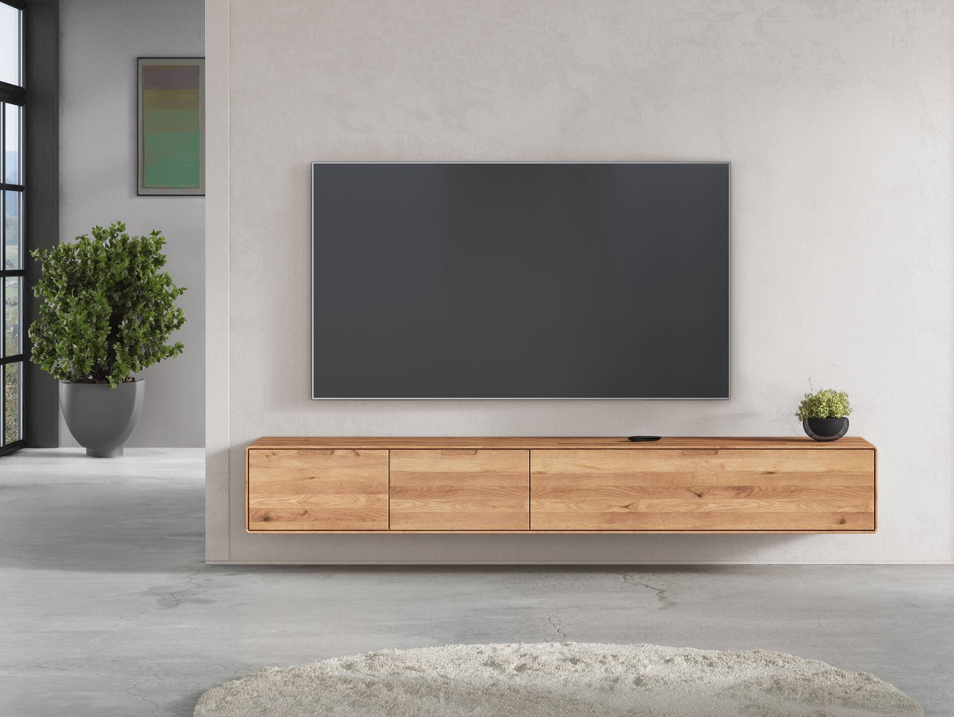 ANDINO TV-Board III, Material Massivholz, Wildeiche geölt 