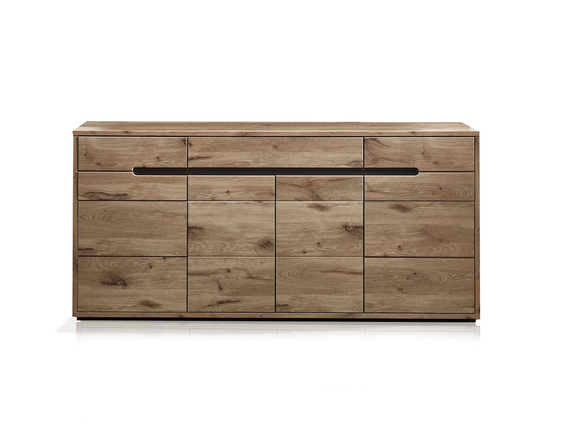 BARCO Sideboard, Material Dekorspanplatte, Eiche Nachbildung / graphitfarbig 