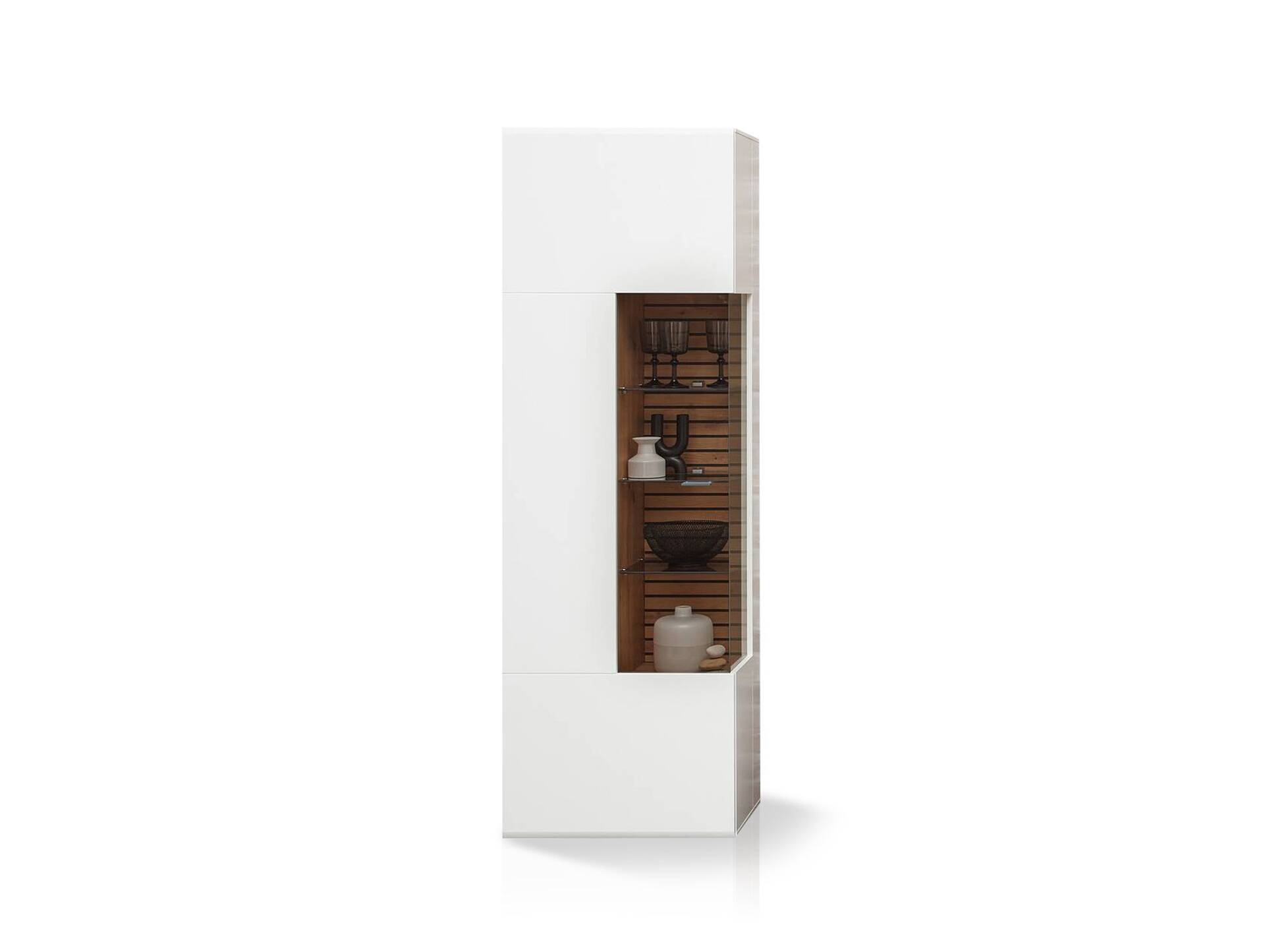 FABINA Vitrine, Material Dekorspanplatte, Artisan Eiche Nachbildung/weiss 
