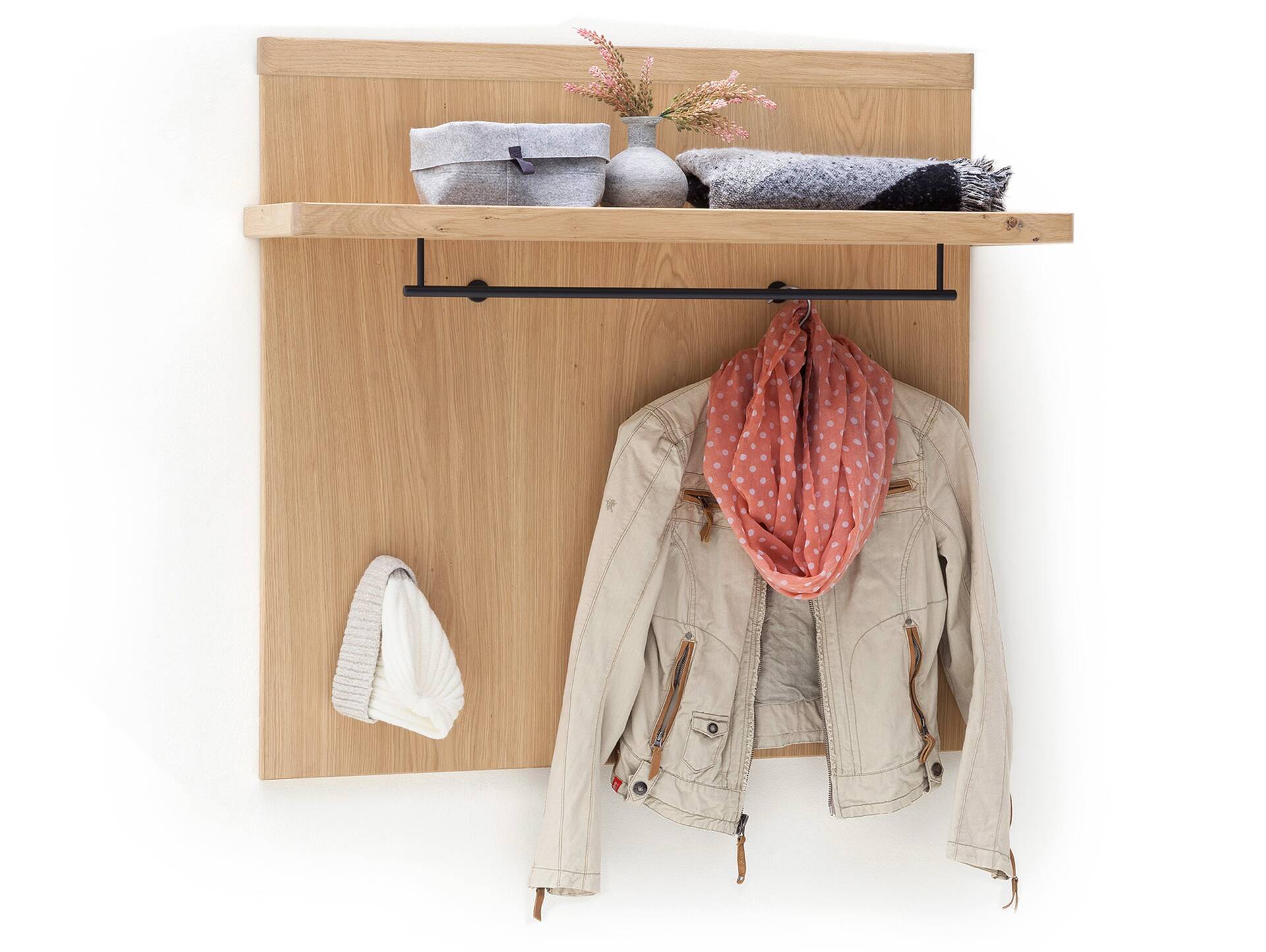 BRINSTONE Garderobenpaneel I, Material Spanplatte, Eiche Bianco furniert 