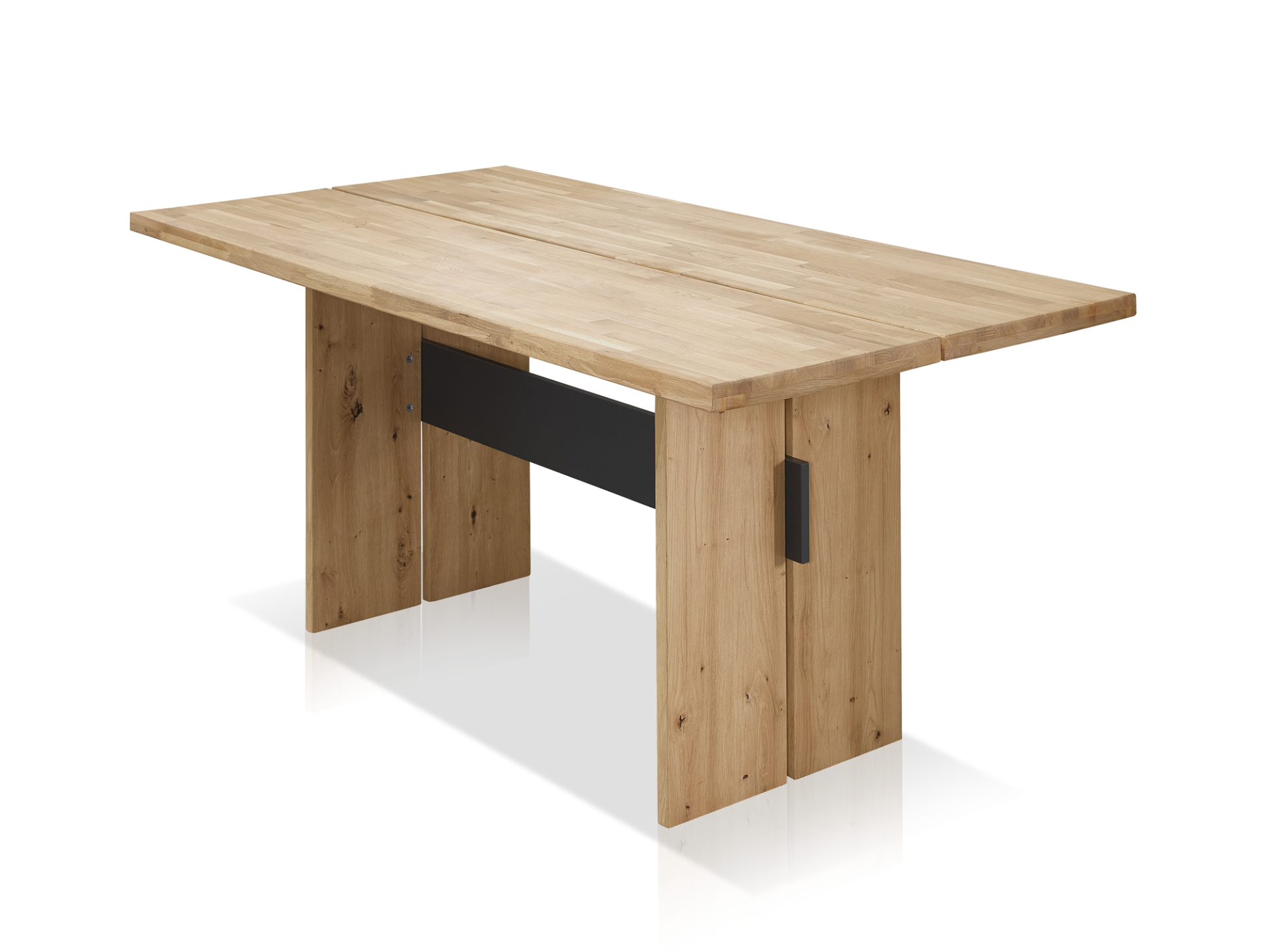 GOJA Esstisch 180x90 cm, Material teilmassiv, Artisan Wildeiche/graphitfarbig 