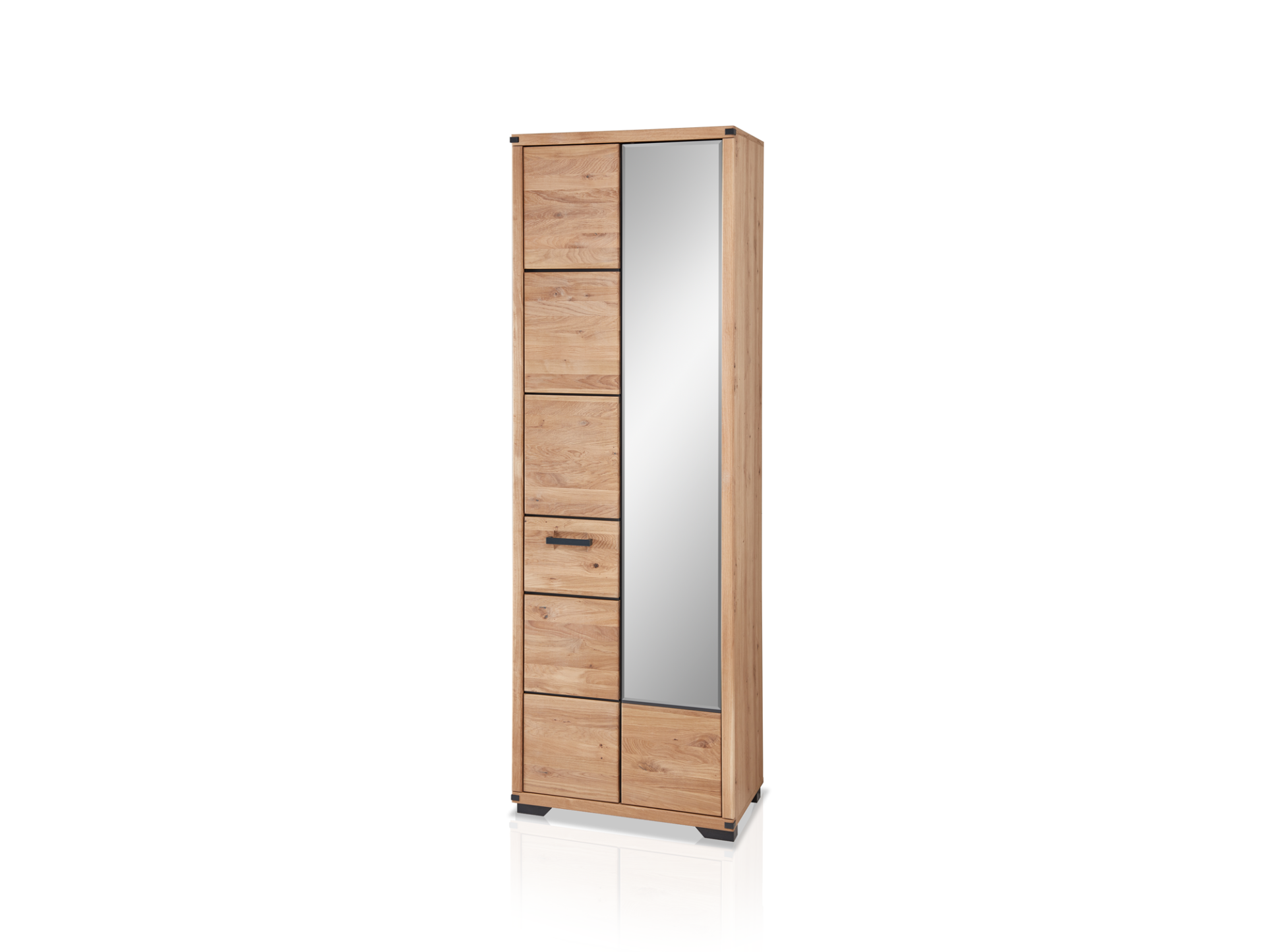 GOJA Garderobenschrank, Material teilmassiv, Artisan Wildeiche/graphitfarbig 