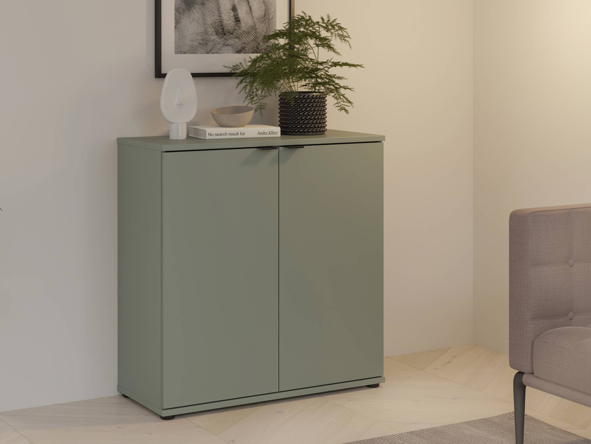 GINNY Kommode I, Material Spanplatte Salbei