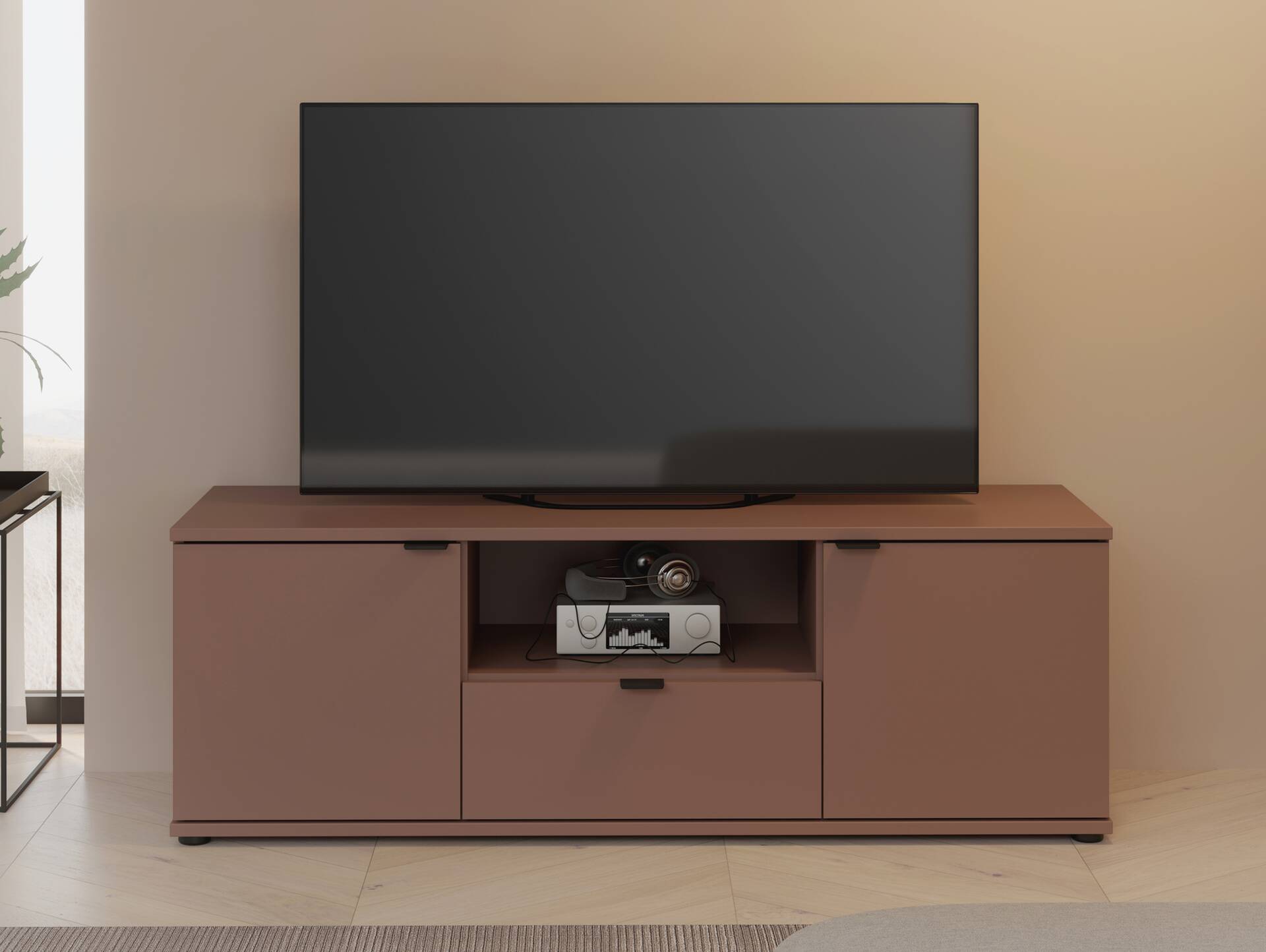 GINNY TV-Board, Material Spanplatte Terracotta
