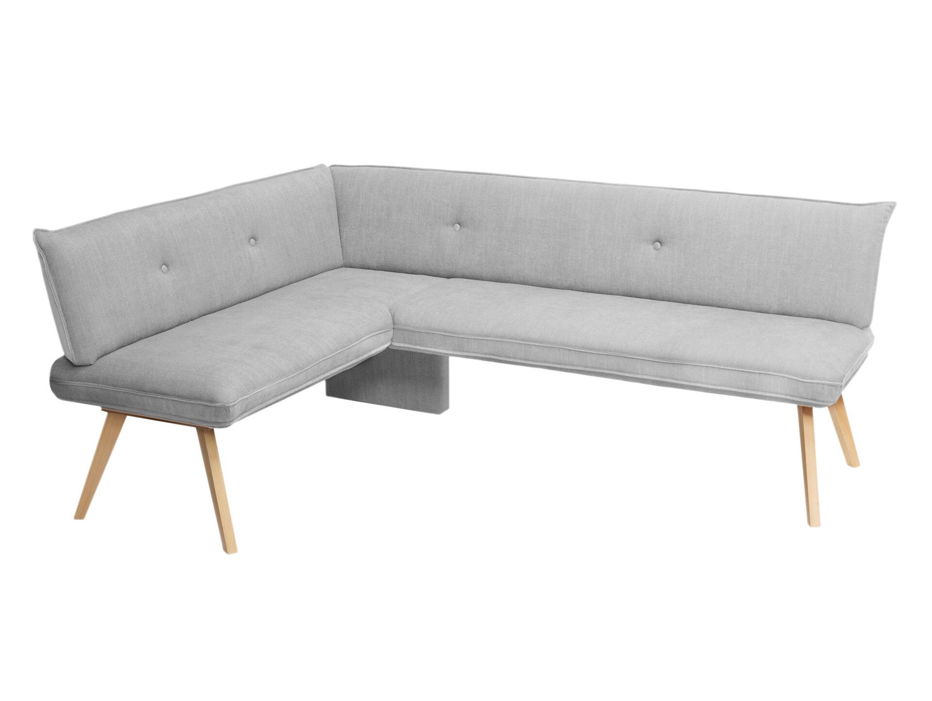 GRADY I Eckbank, Gestell Massivholz/Stoffbezug 160 x 180 cm | grau