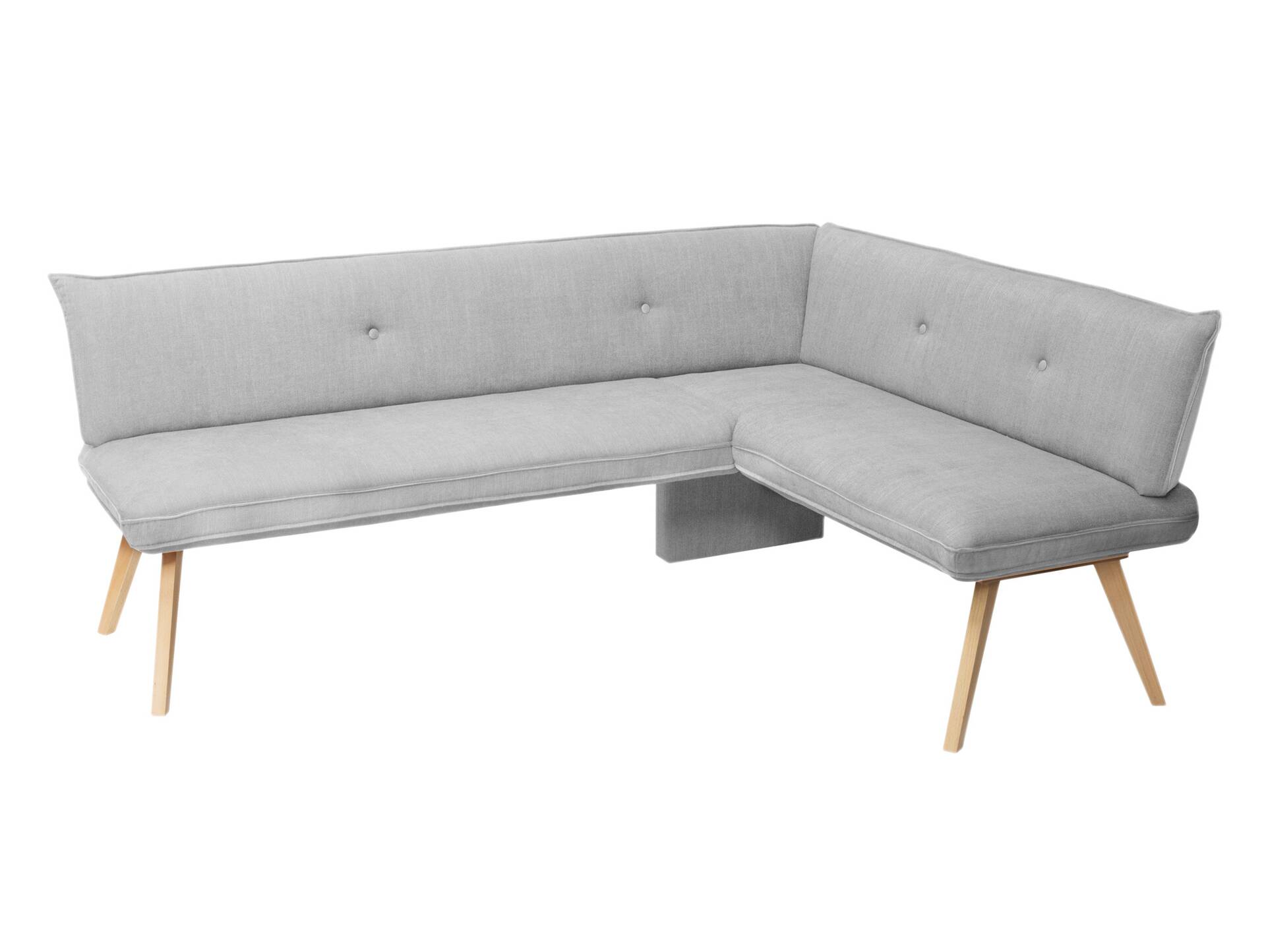 GRADY I Eckbank, Gestell Massivholz/Stoffbezug 180 x 160 cm | grau
