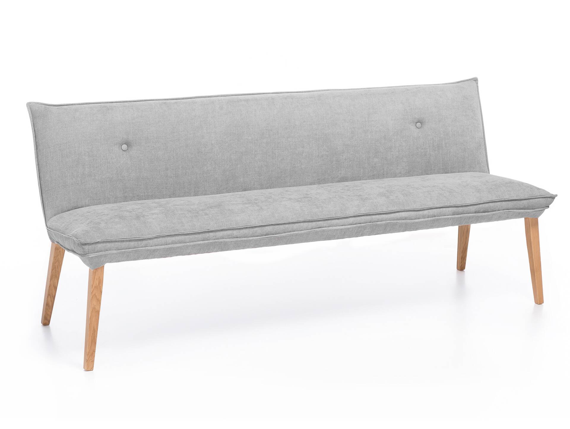 GRADY I Sitzbank/Küchenbank,  Gestell Massivholz/Stoffbezug 179 cm | grau
