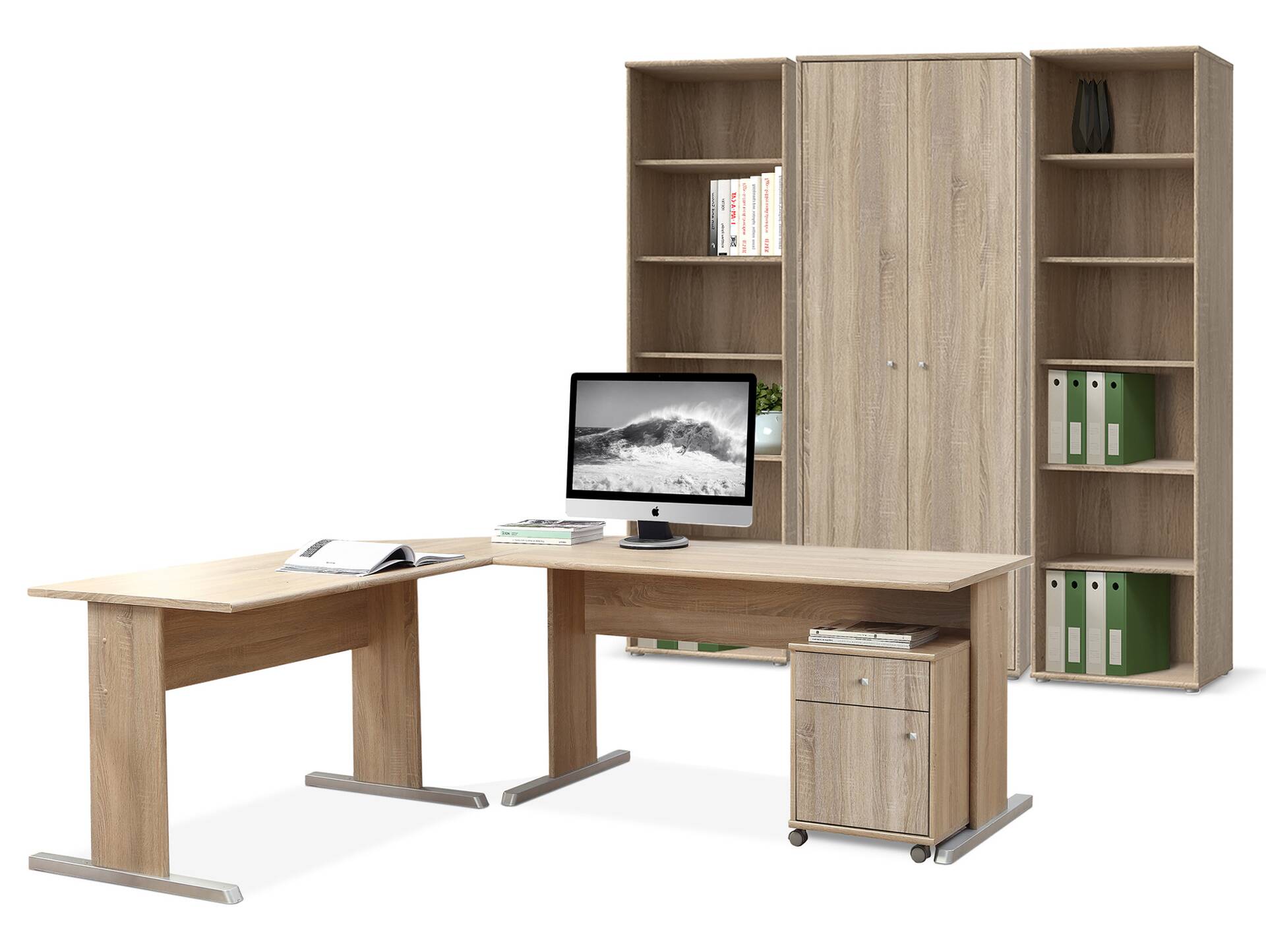 EASY OFFICE NEW Heimbüro 7tlg, Material Dekorspanplatte 