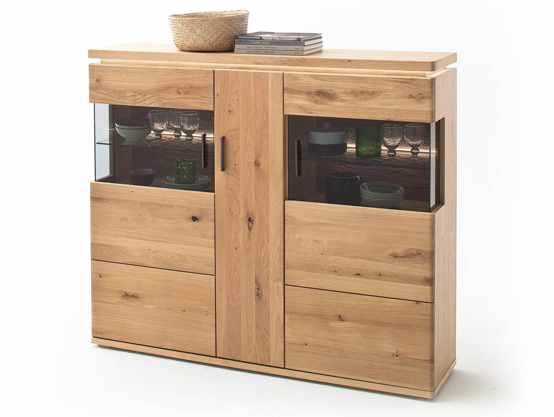 BRINSTONE Highboard, Balkeneiche teilmassiv 